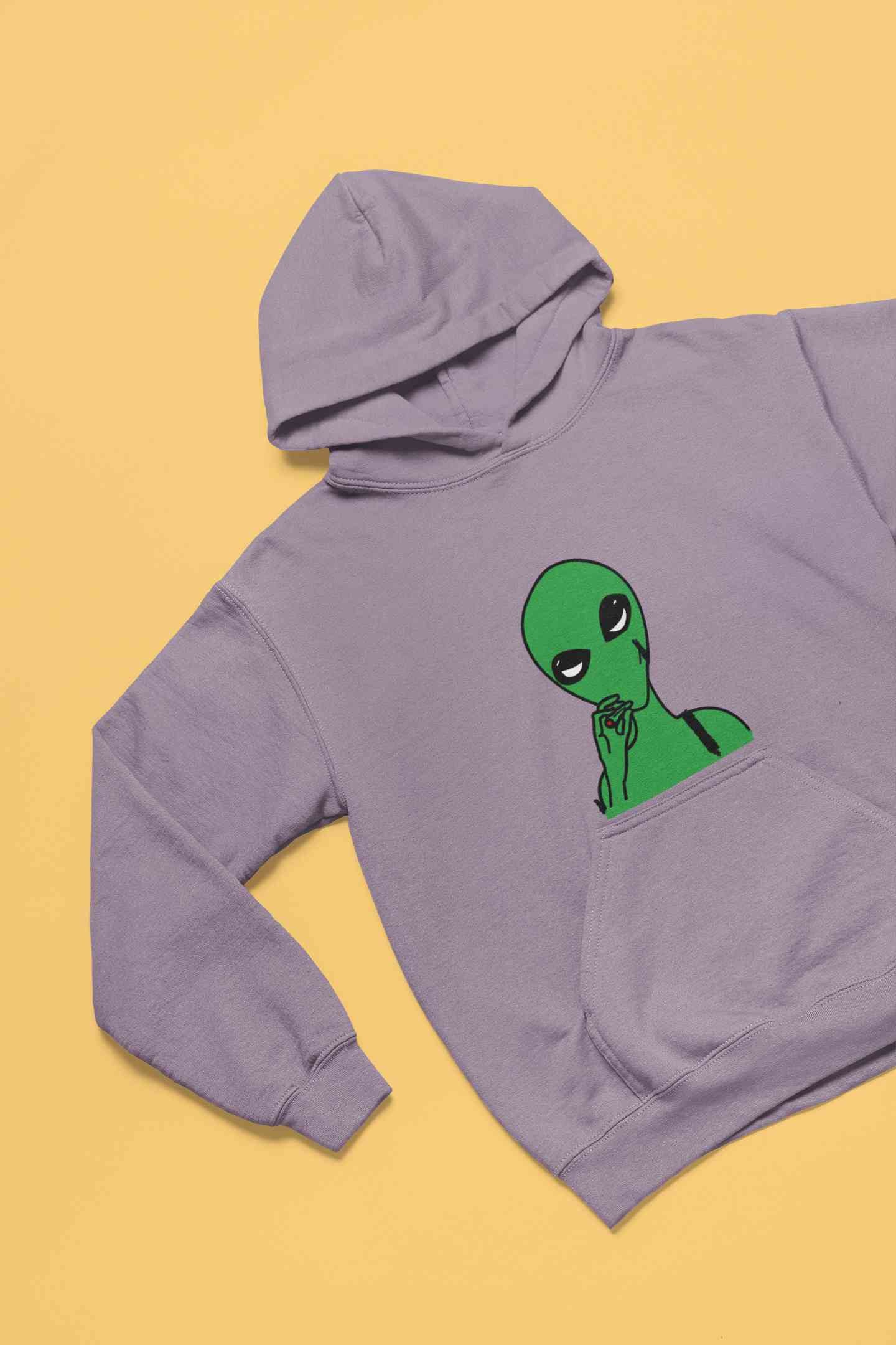Alien Smoking Graphic Men Hoodies-FunkyTeesClub