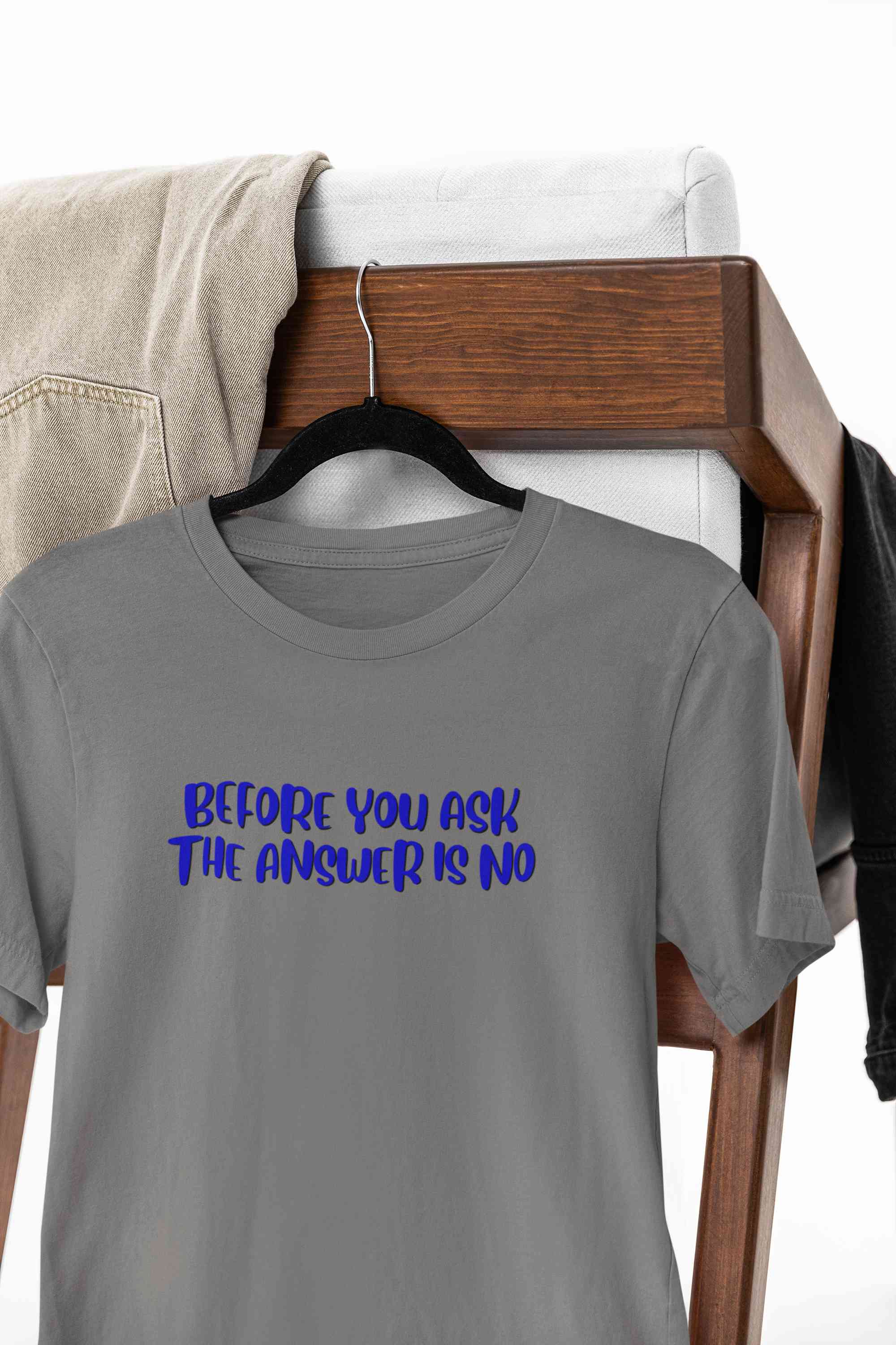 The Answer Is No Mens Half Sleeves T-shirt- FunkyTeesClub