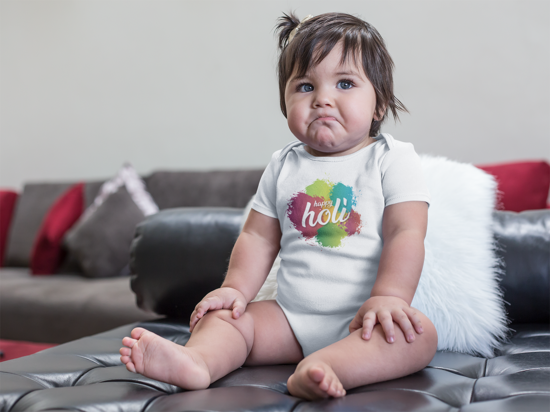 Happy Holi Rompers for Baby Girl- FunkyTeesClub