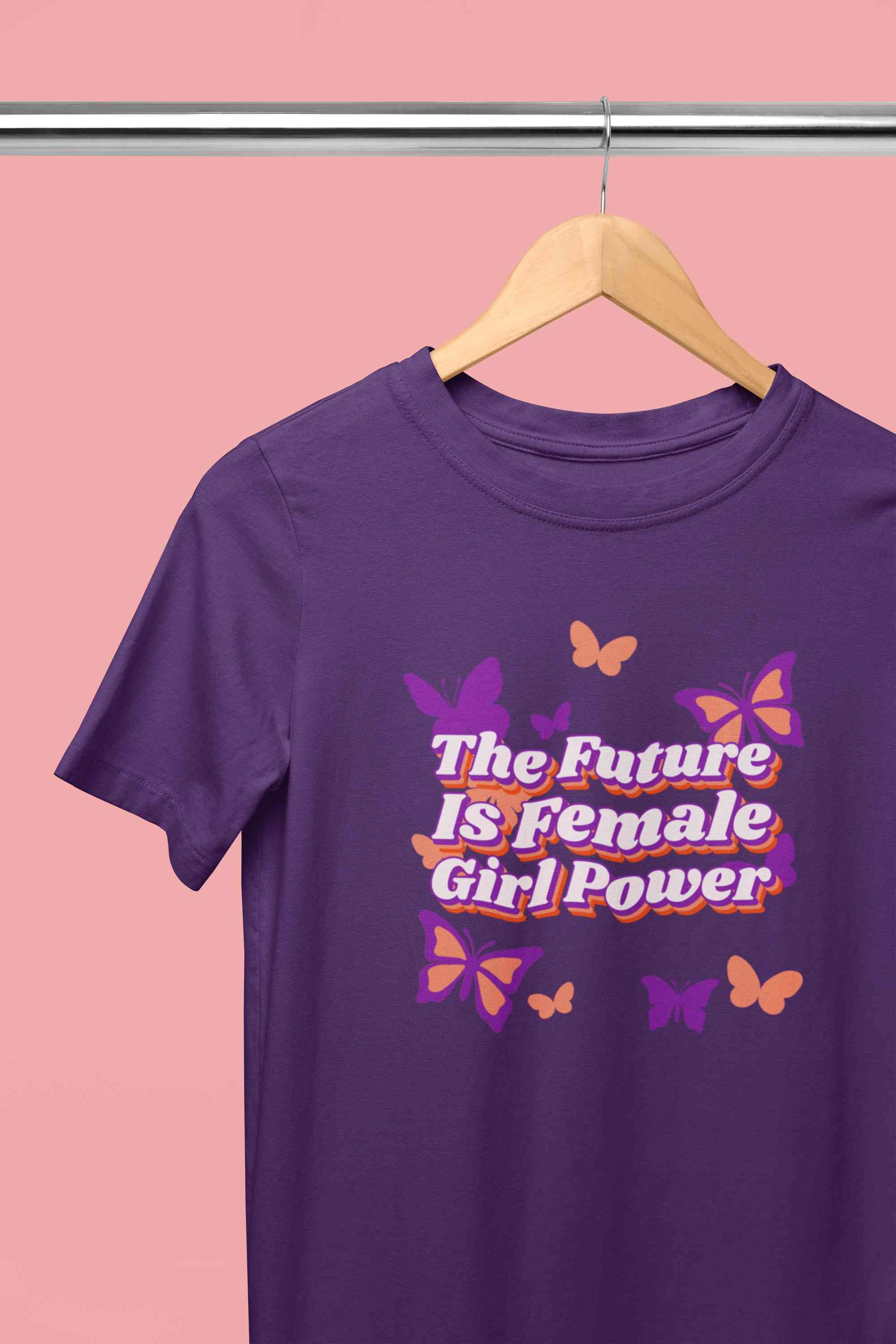 Feminist Quote With Butterfly Graphics Women Half Sleeves T-shirt- FunkyTeesClub