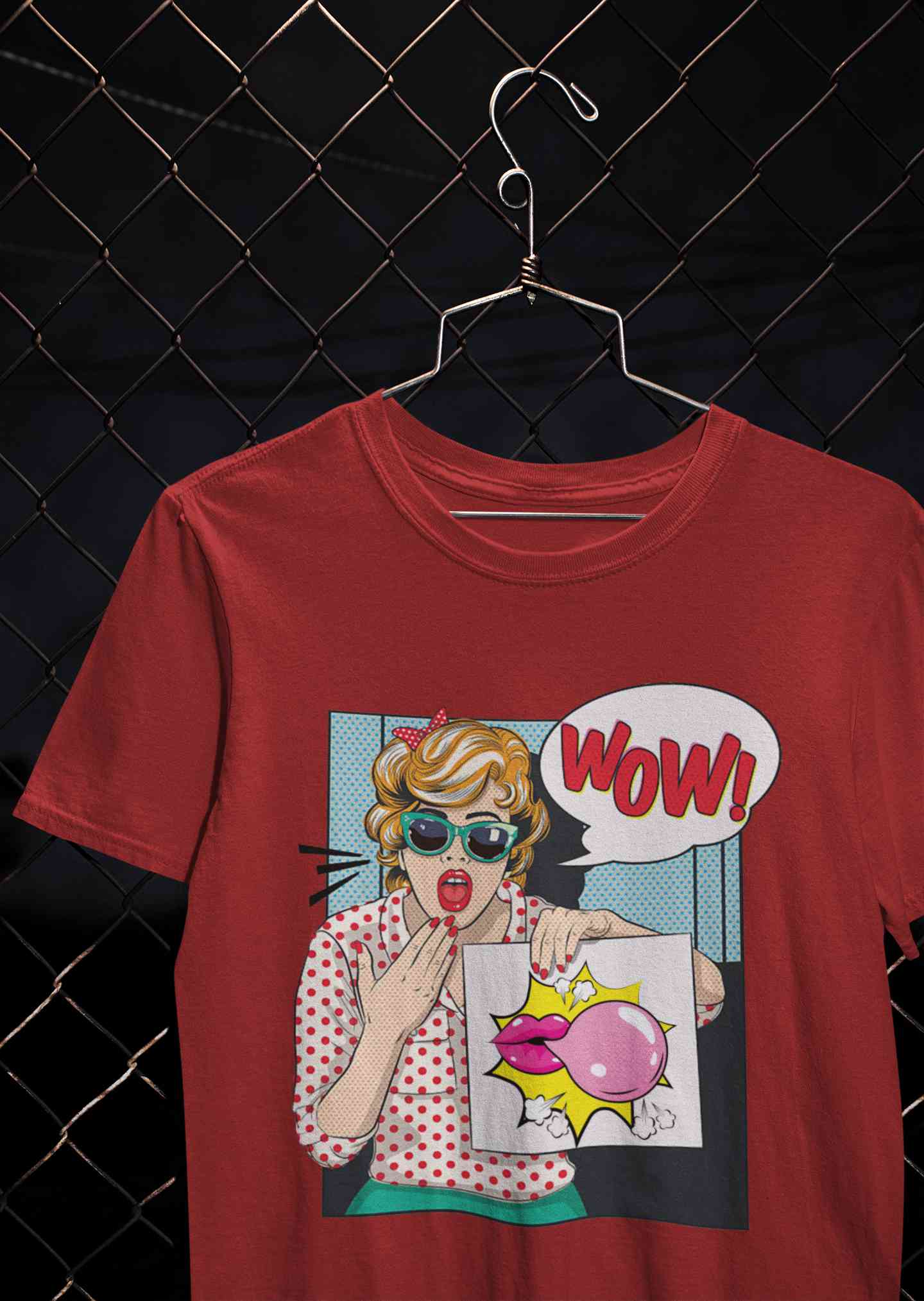 Suprised Pop Art Cartoon Women Half Sleeves T-shirt- FunkyTeesClub