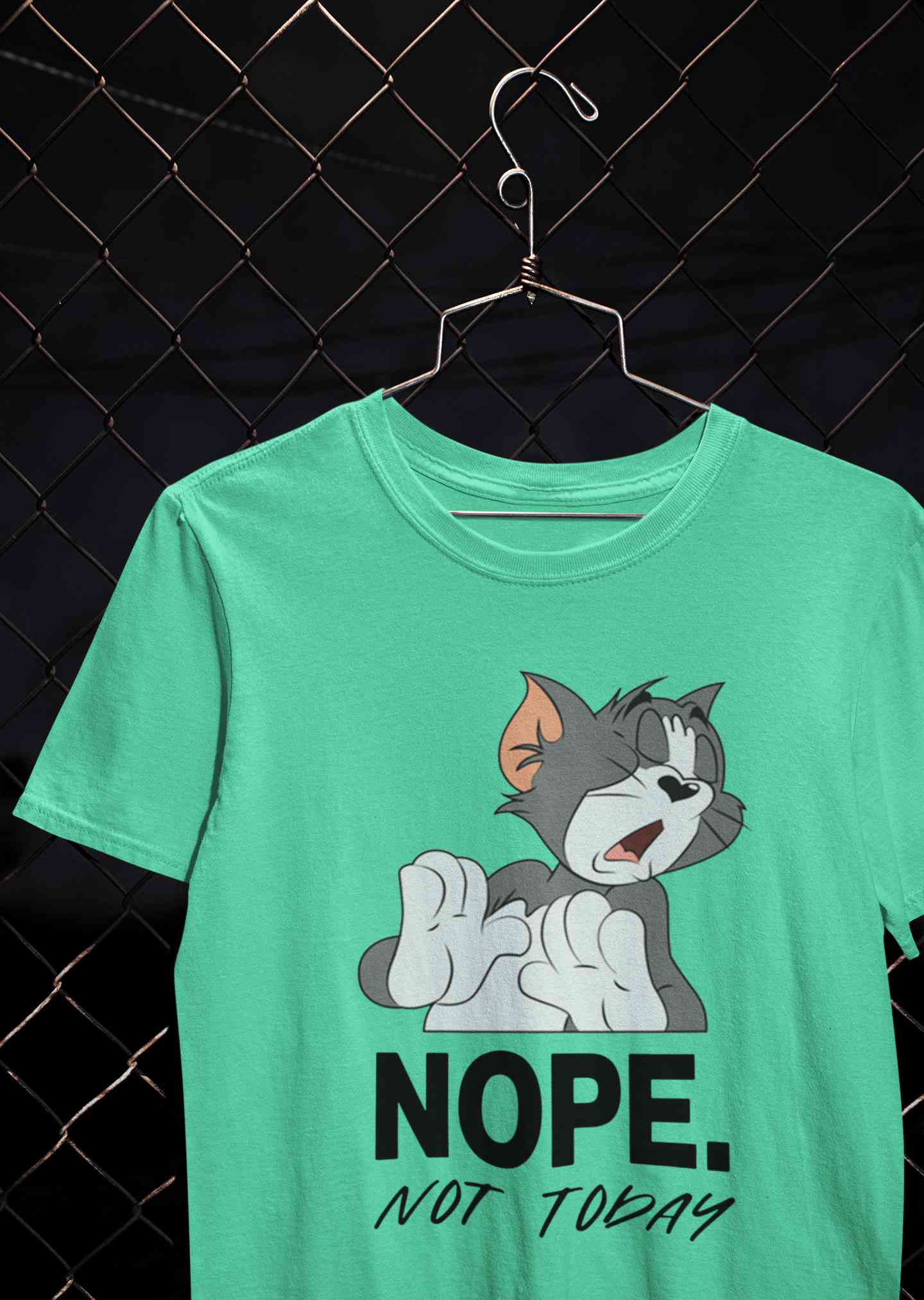 Cute Cartoon Not Today Mens Half Sleeves T-shirt- FunkyTeesClub