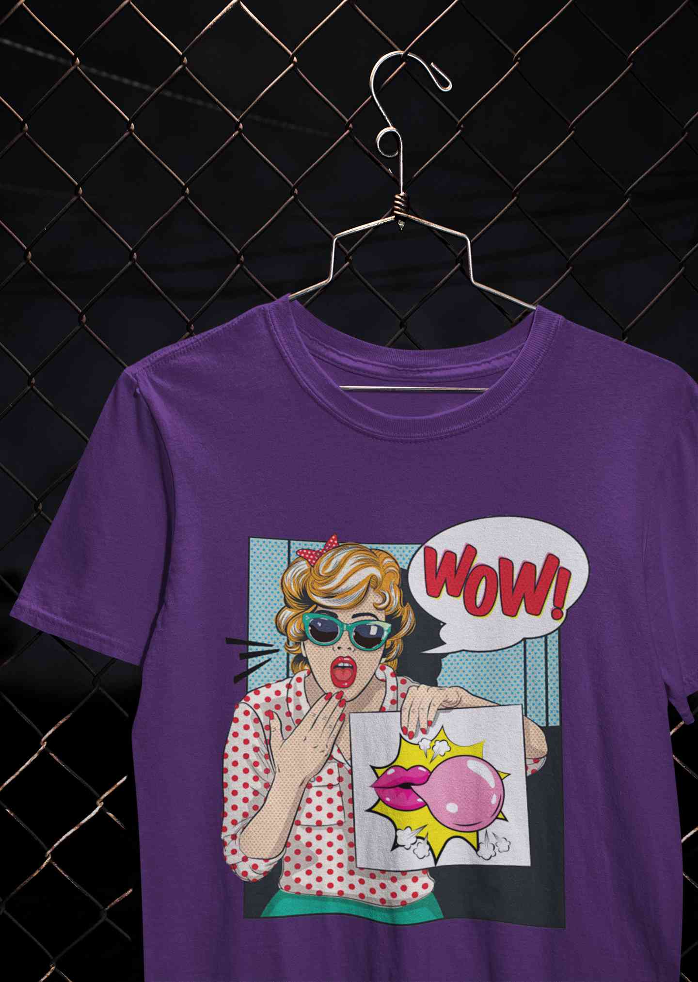 Suprised Pop Art Cartoon Women Half Sleeves T-shirt- FunkyTeesClub
