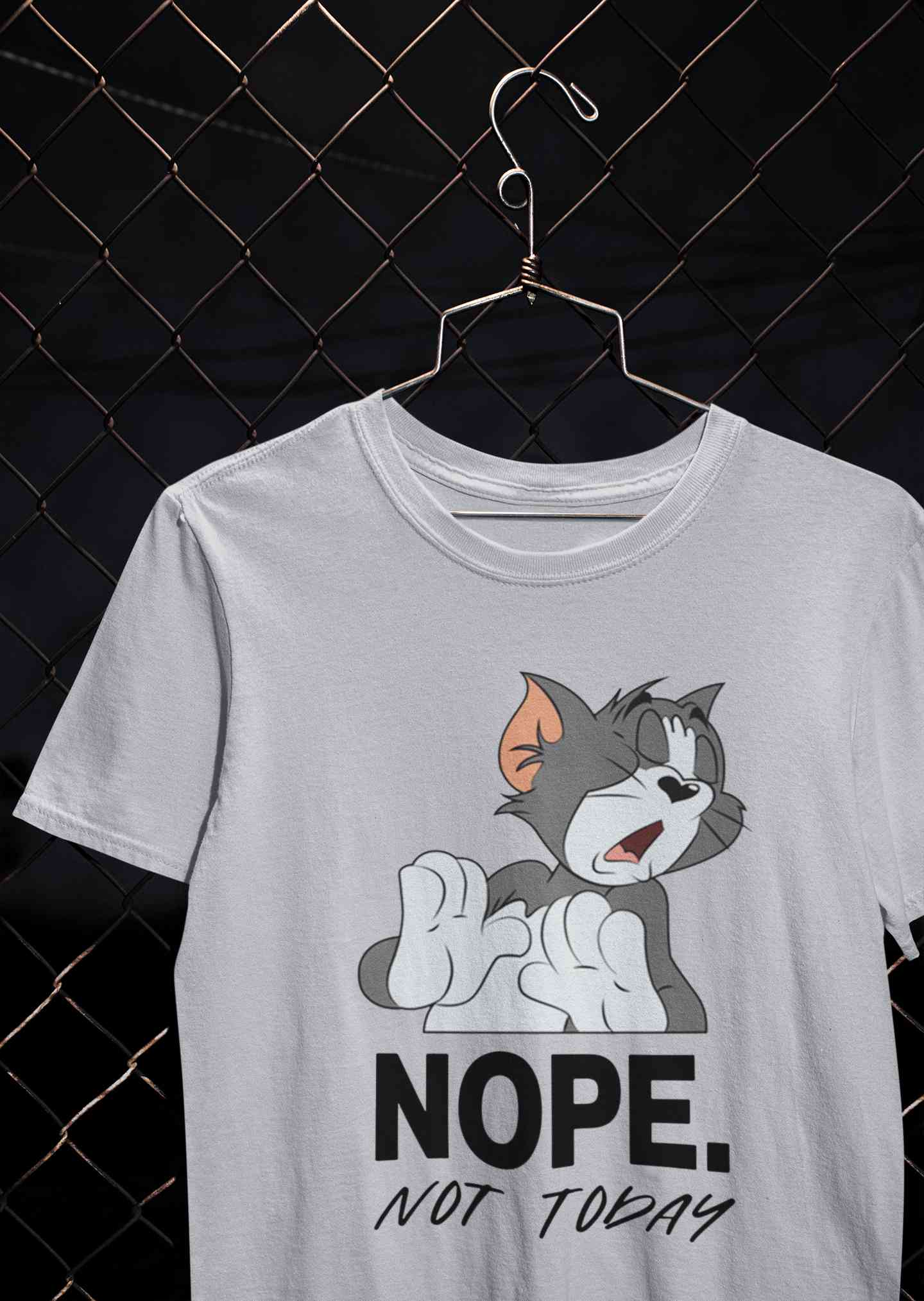 Cute Cartoon Not Today Mens Half Sleeves T-shirt- FunkyTeesClub