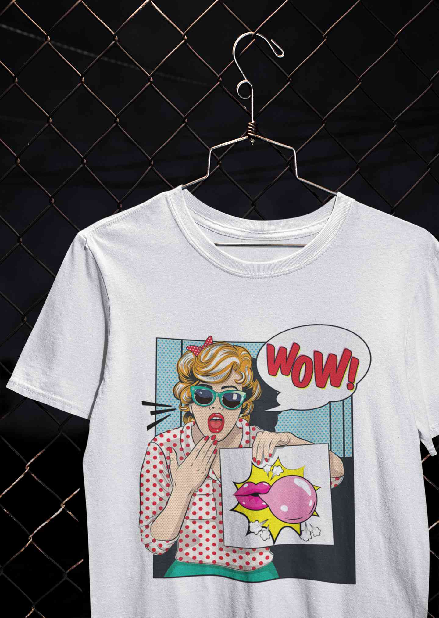Suprised Pop Art Cartoon Women Half Sleeves T-shirt- FunkyTeesClub