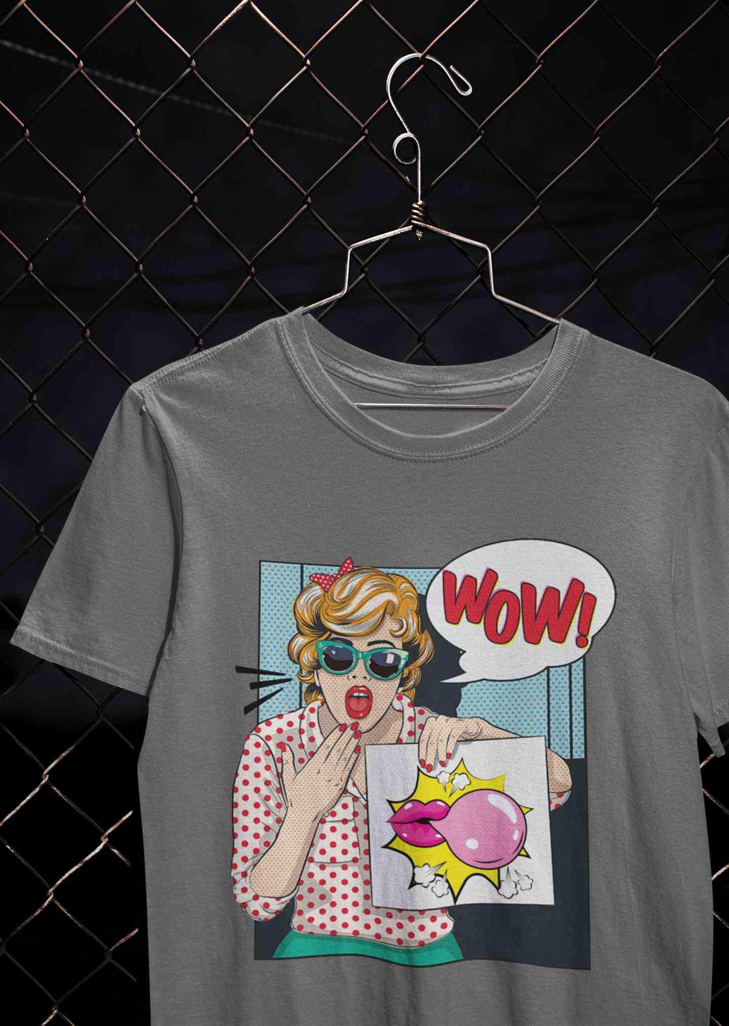 Suprised Pop Art Cartoon Women Half Sleeves T-shirt- FunkyTeesClub