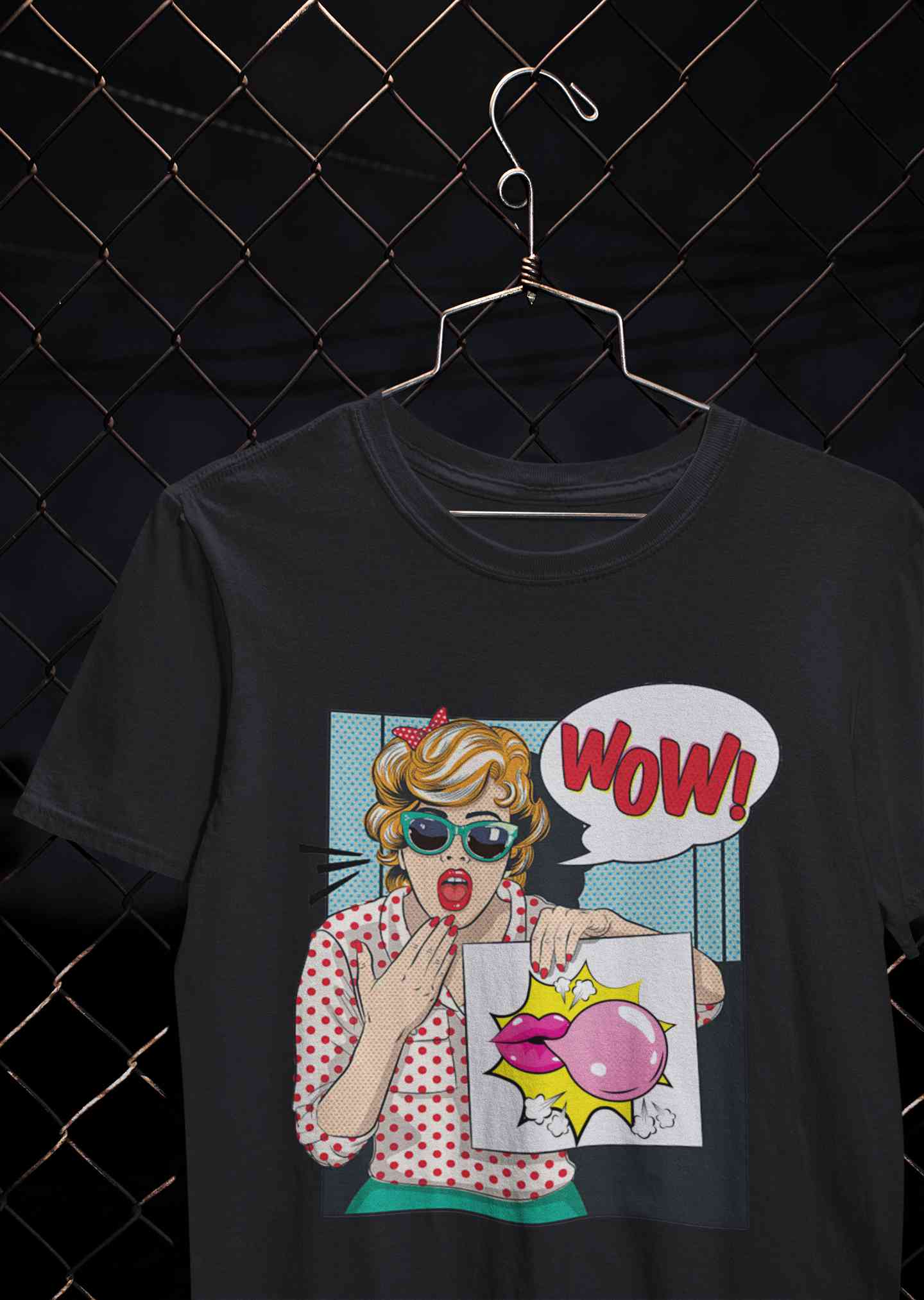 Suprised Pop Art Cartoon Women Half Sleeves T-shirt- FunkyTeesClub