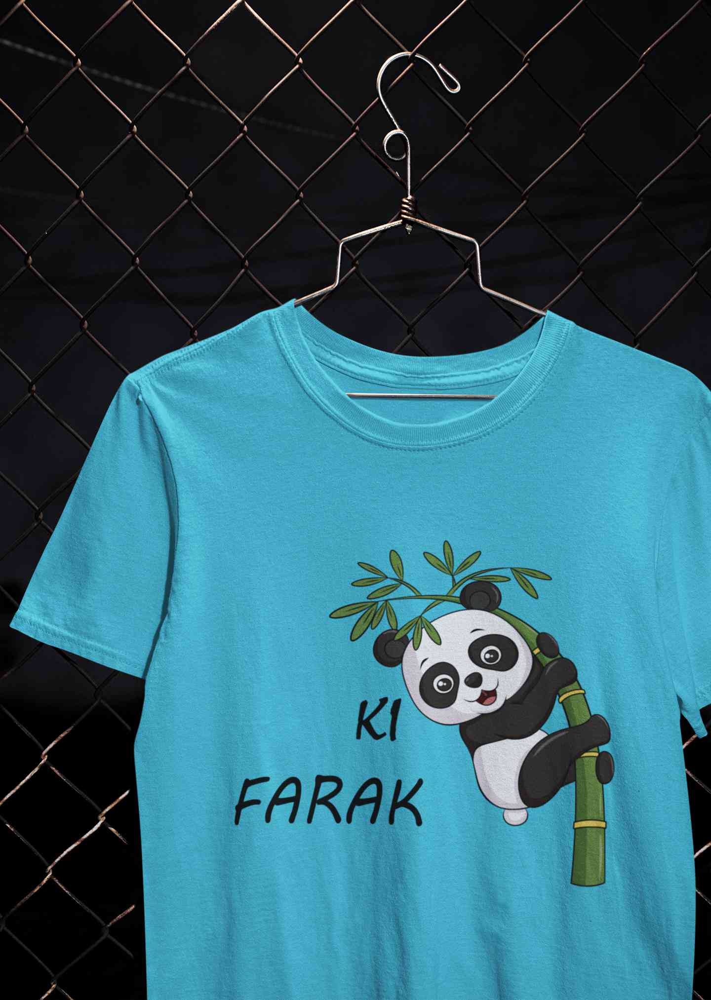 Ki Farak Panda Graphic Funny Mens Half Sleeves T-shirt- FunkyTeesClub