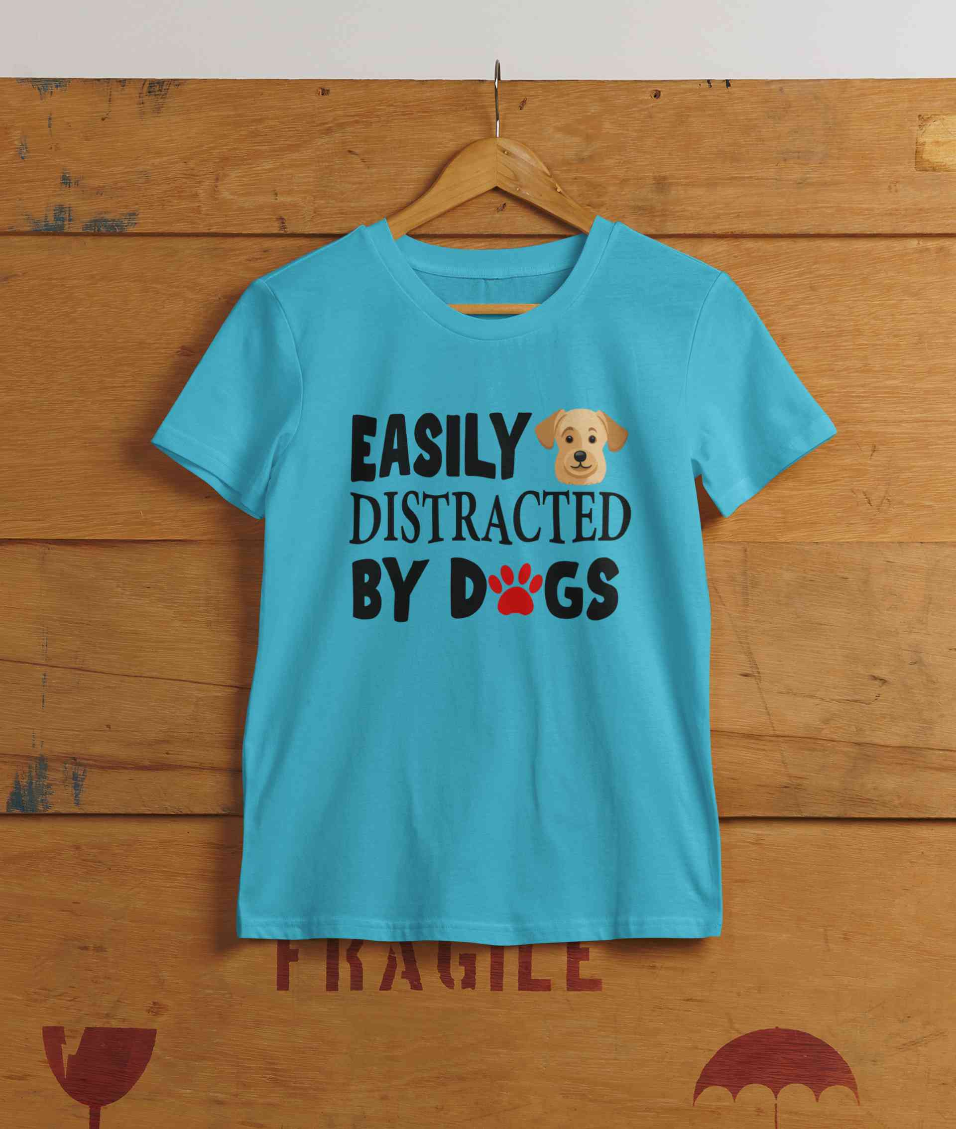 Easily Distracted By Dogs Mens Half Sleeves T-shirt- FunkyTeesClub