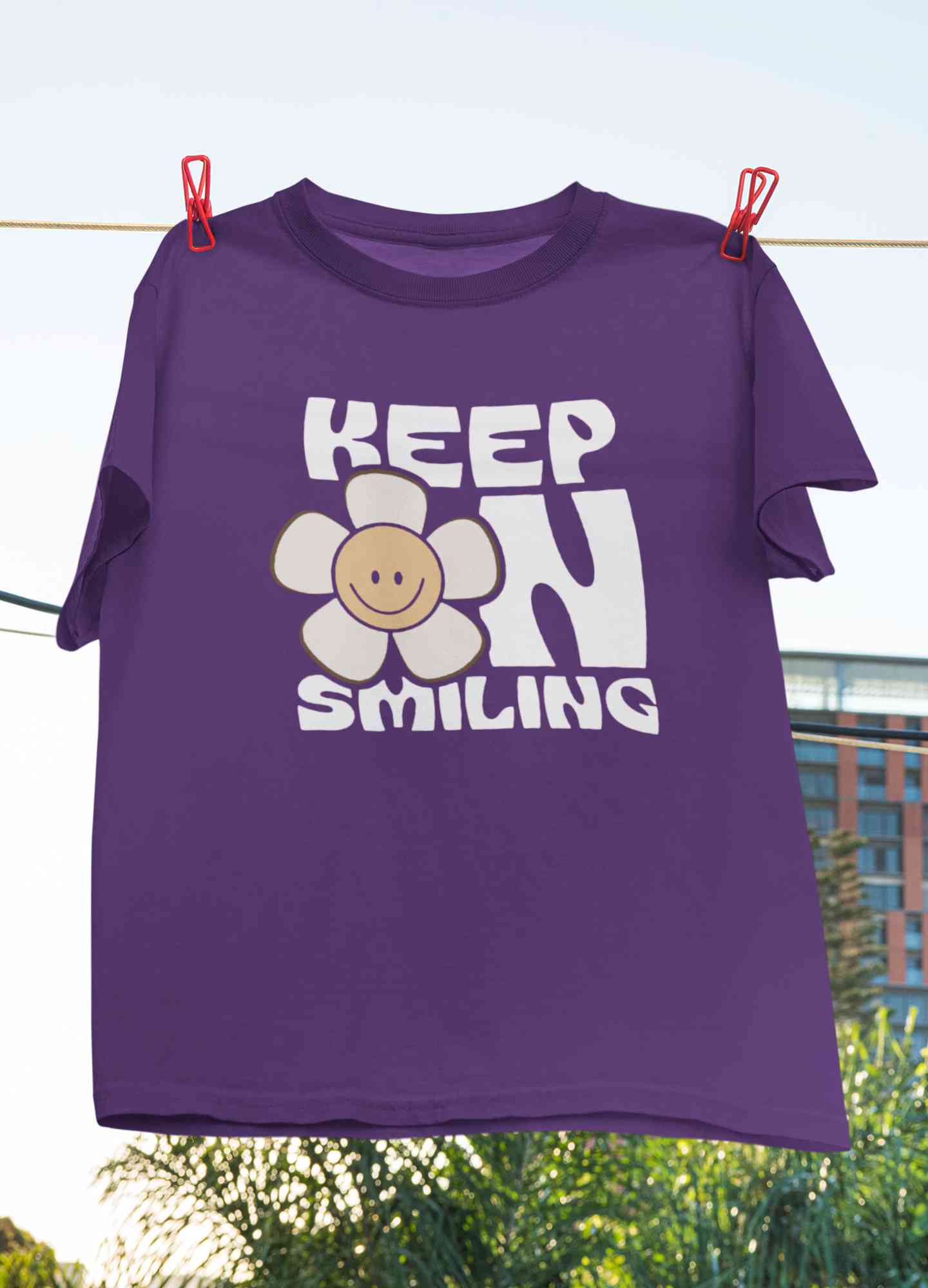 Keep On Smiling Positive Quotes Women Half Sleeves T-shirt- FunkyTeesClub