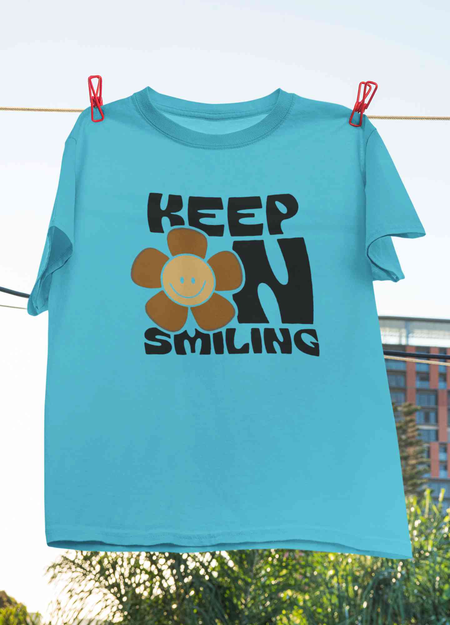 Keep On Smiling Positive Quotes Women Half Sleeves T-shirt- FunkyTeesClub
