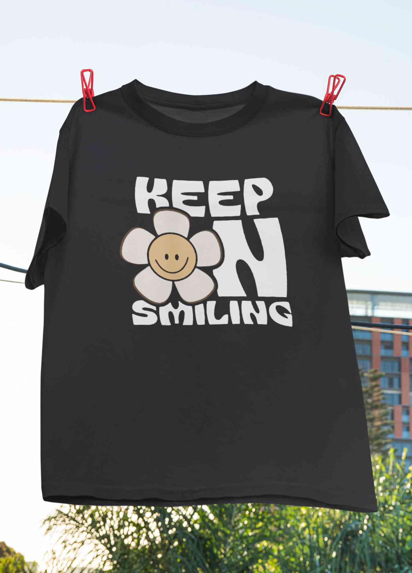 Keep On Smiling Positive Quotes Women Half Sleeves T-shirt- FunkyTeesClub