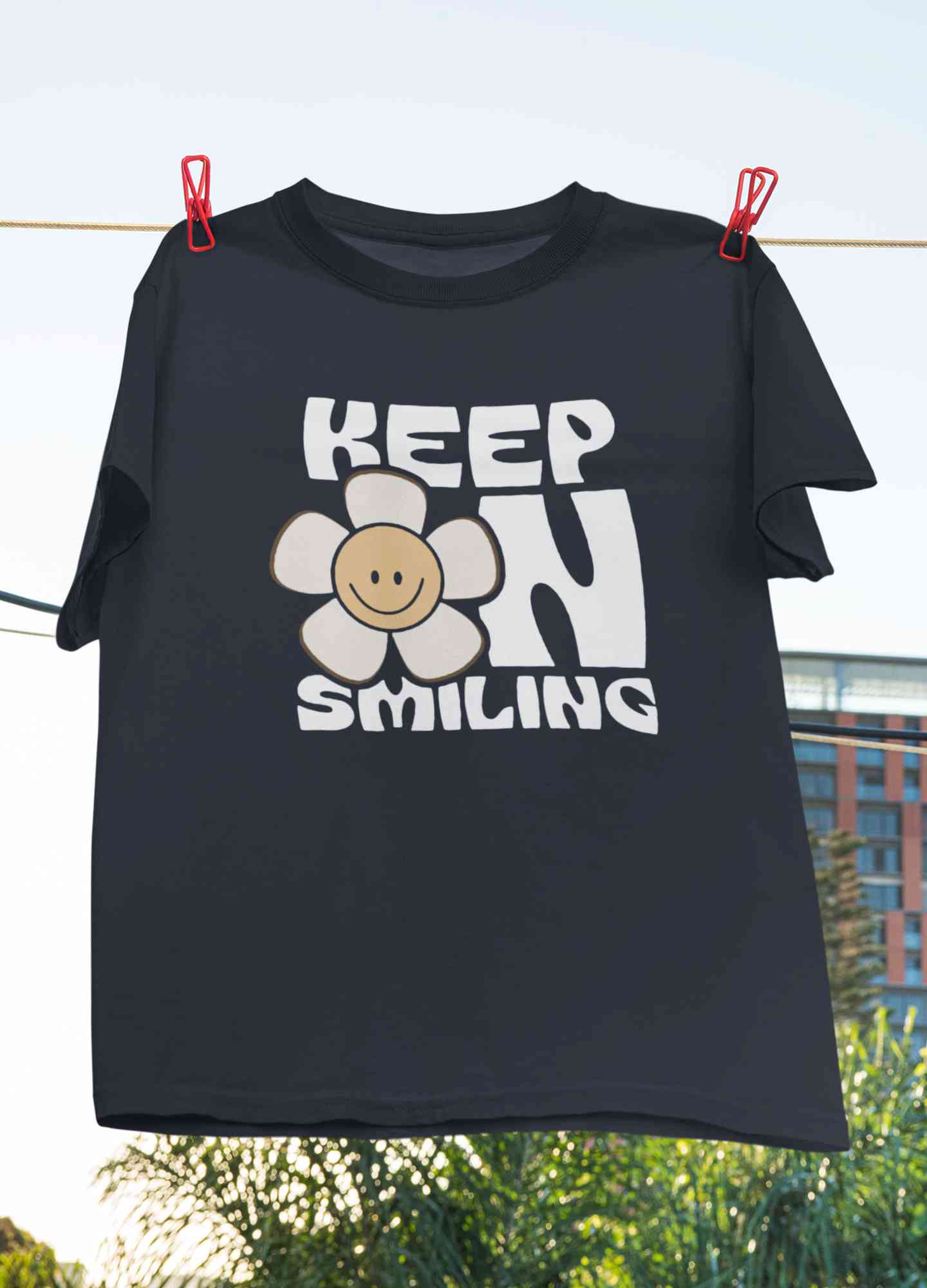 Keep On Smiling Positive Quotes Women Half Sleeves T-shirt- FunkyTeesClub