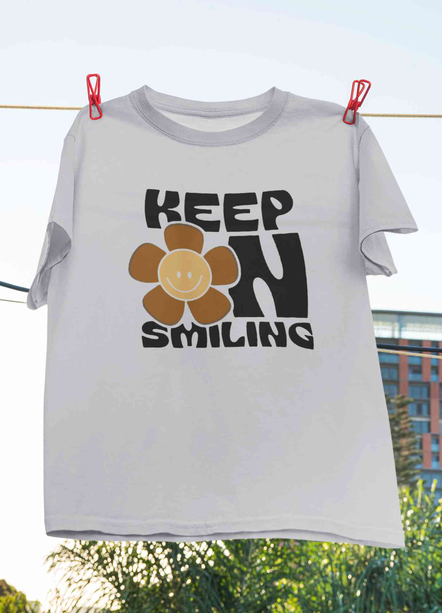 Keep On Smiling Positive Quotes Women Half Sleeves T-shirt- FunkyTeesClub