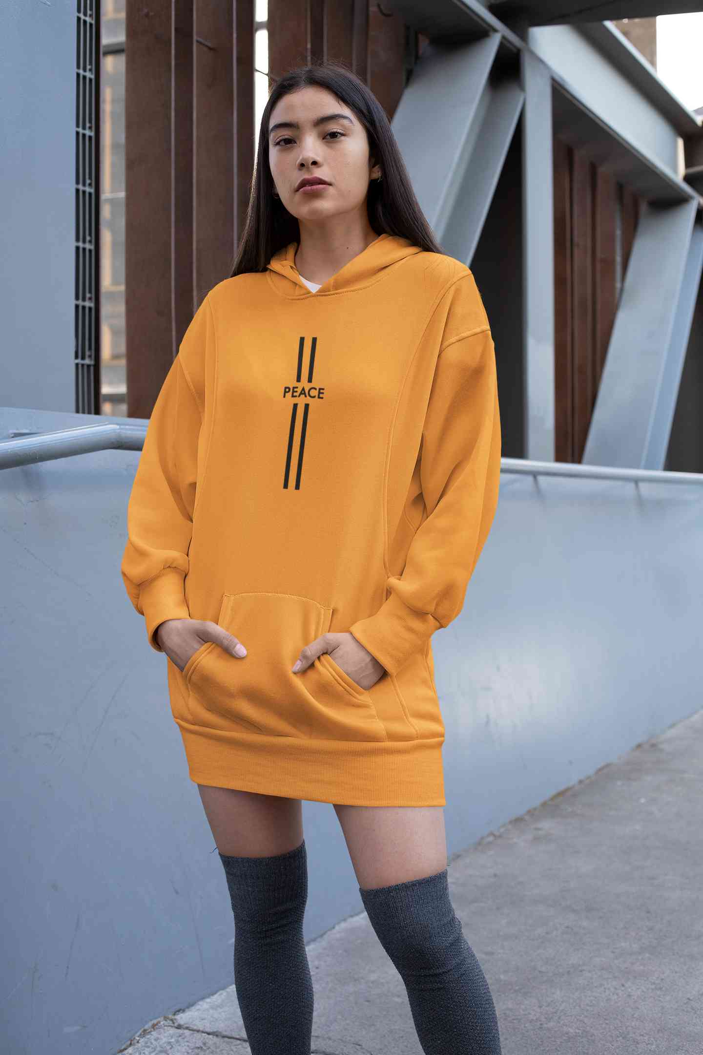 Strip Peace Hoodies for Women-FunkyTeesClub