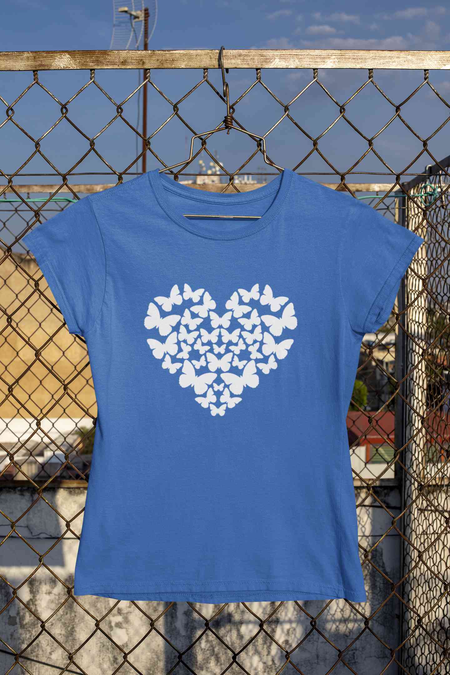 Butterflies In The Form Of A Heart Vector Women Half Sleeves T-shirt- FunkyTeesClub