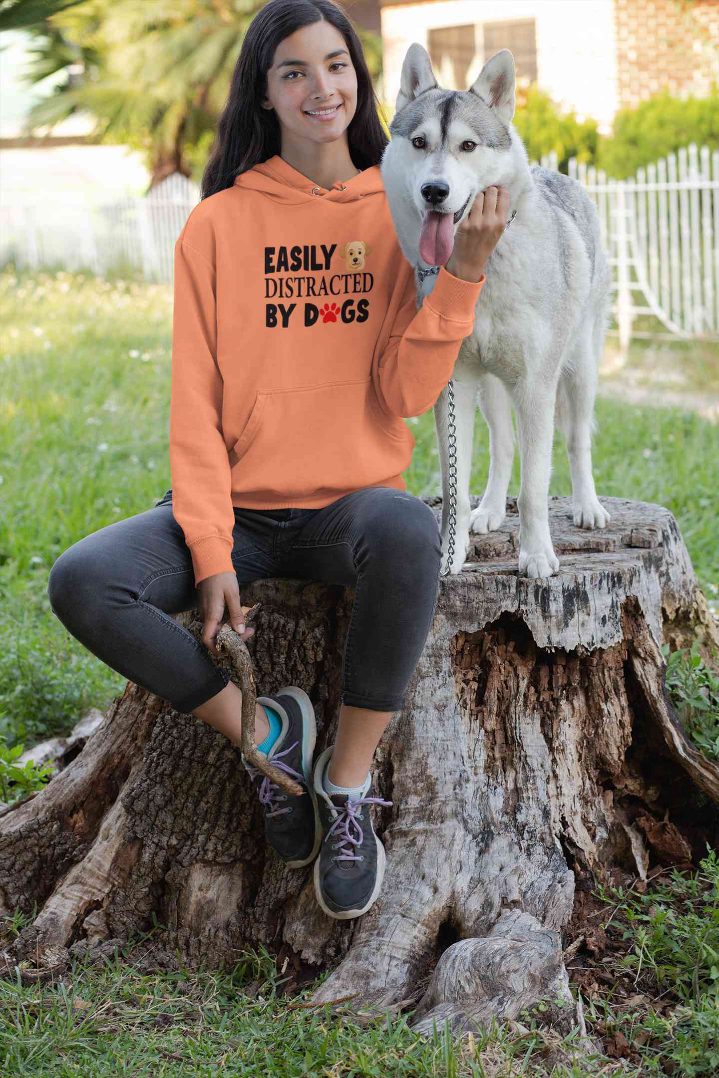 Easily Distracted By Dogs Hoodies for Women-FunkyTeesClub