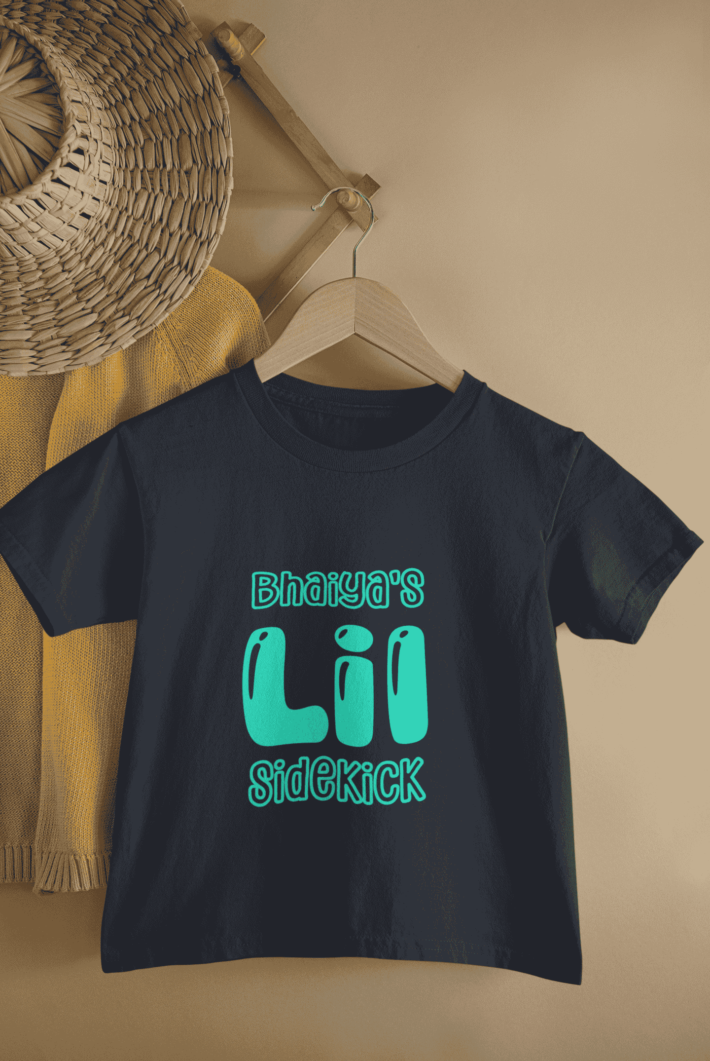 Bhaiyas Little Sidekick Rakshabandhan Half Sleeves T-Shirt for Boys -FunkyTeesClub