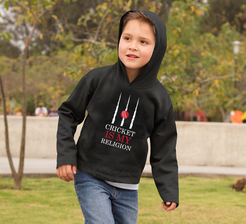Cricket Is My Religion Boy Hoodies-FunkyTeesClub