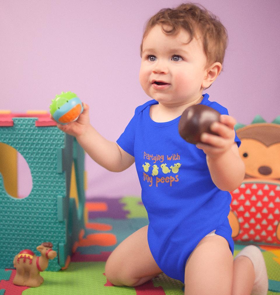 Partying With My Peeps Rompers for Baby Boy- FunkyTradition FunkyTradition