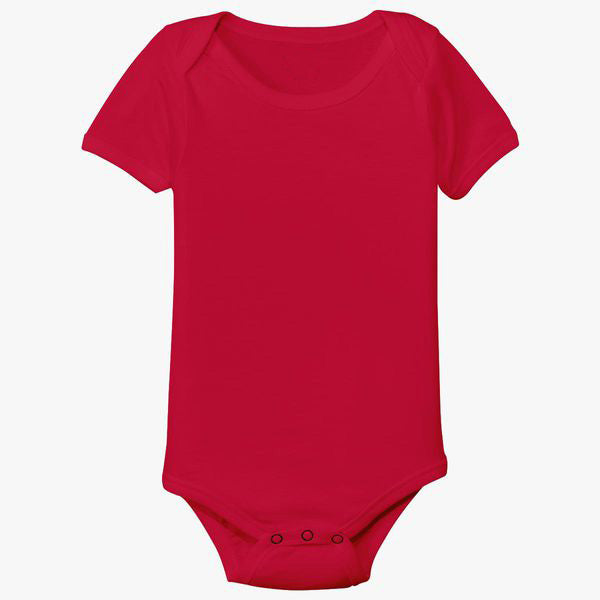 Plain Red Baby Romper- FunkyTeesClub