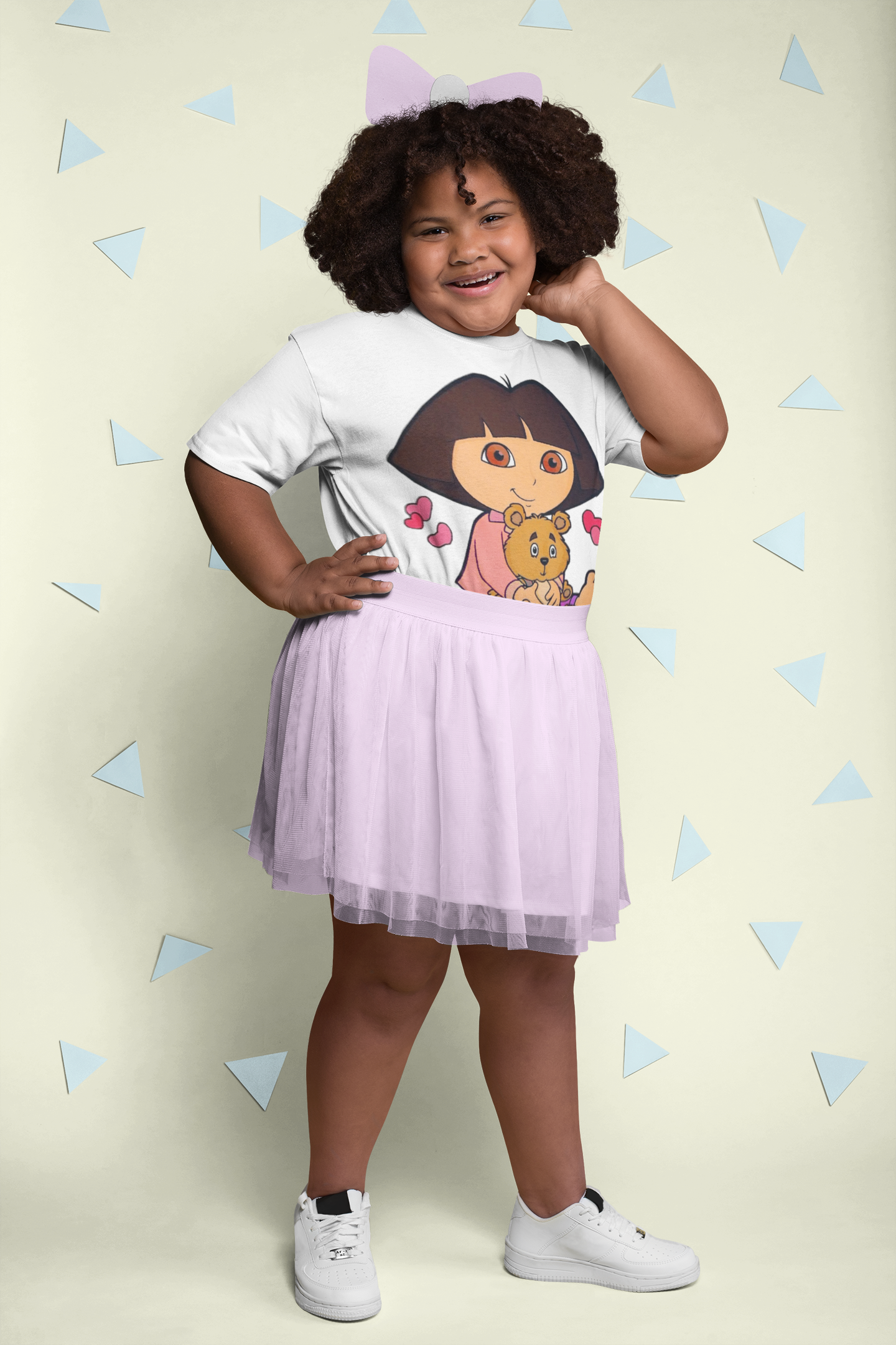 Cute Cartoon Half Sleeves T-Shirt For Girls -FunkyTeesClub