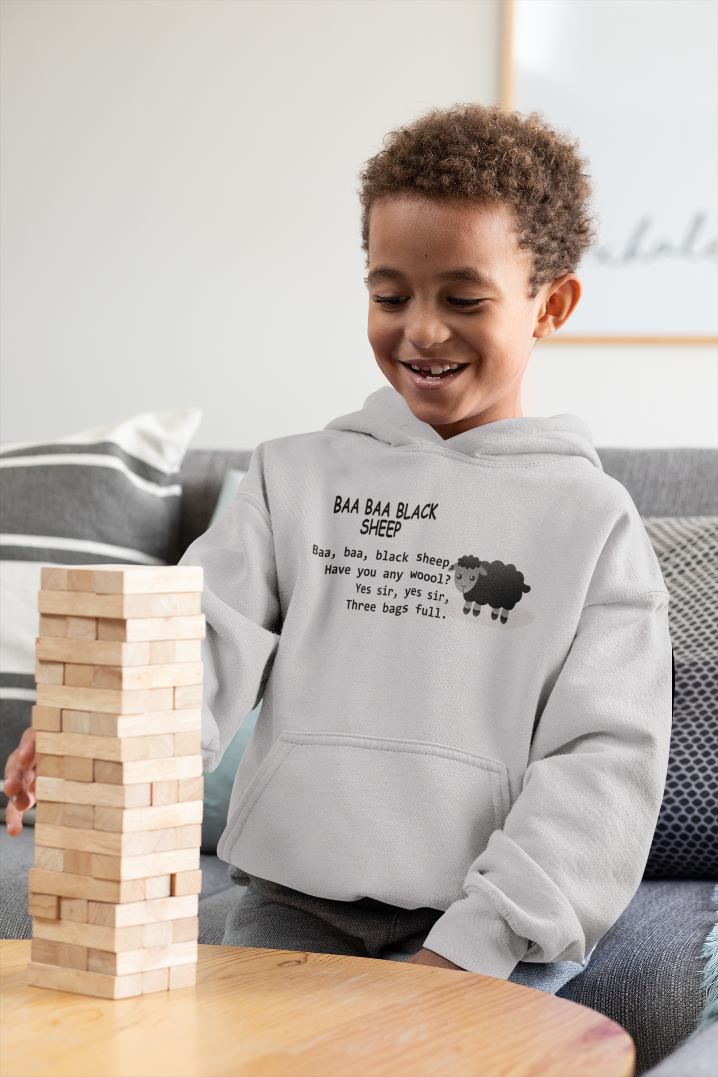 Baa Baa Black Sheep Poem Boy Hoodies-FunkyTeesClub