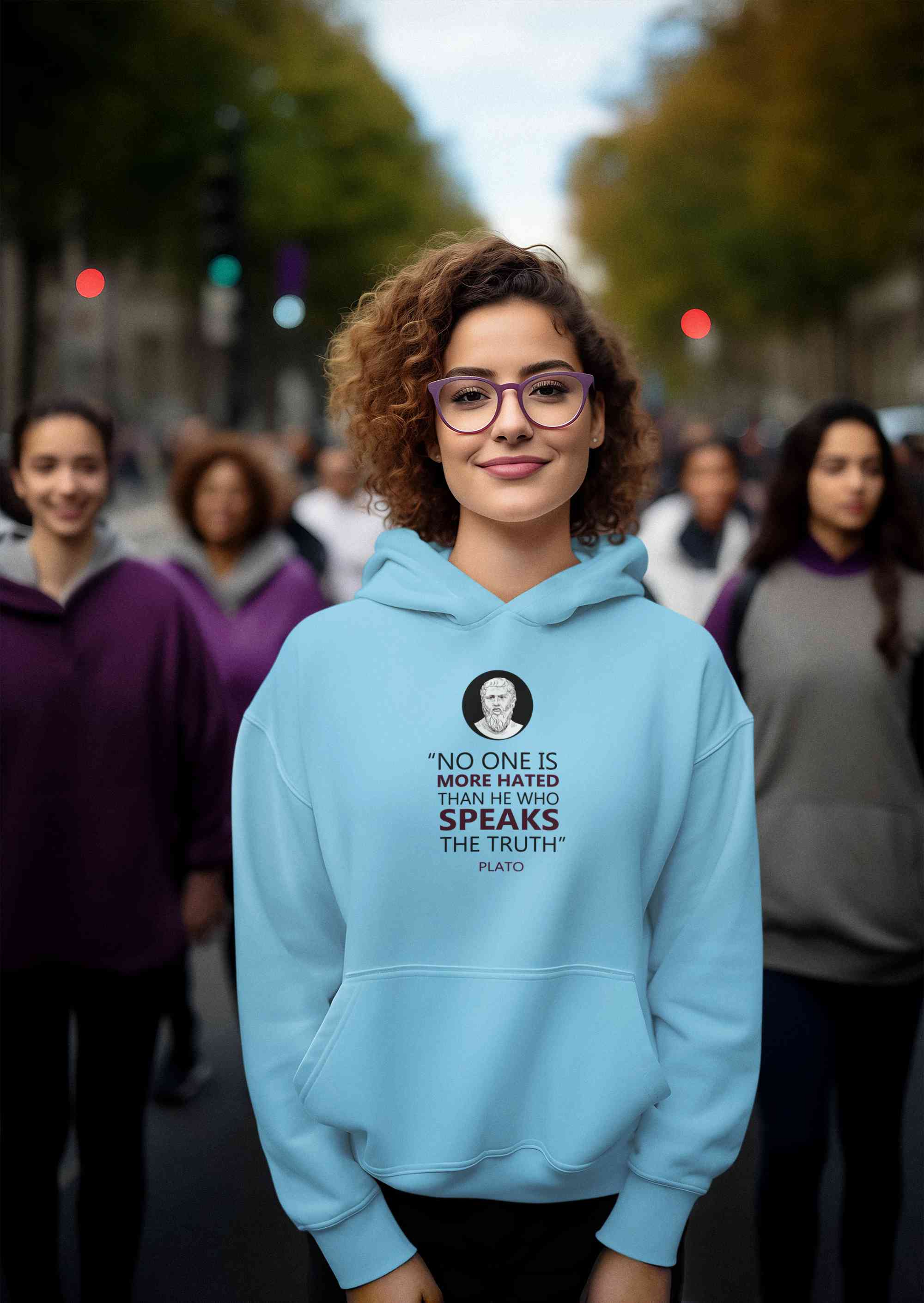 Plato Quote Hoodies for Women-FunkyTeesClub