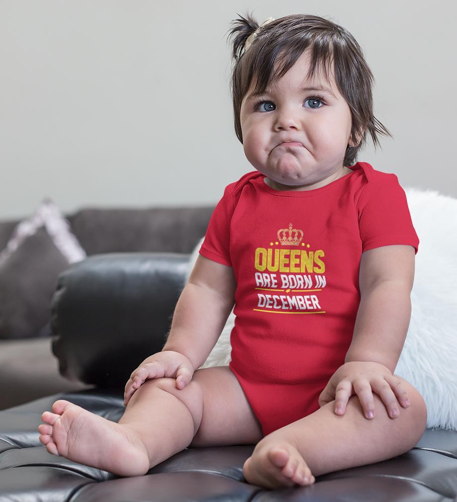 Queens Are Born In December Rompers for Baby Girl- FunkyTradition FunkyTradition