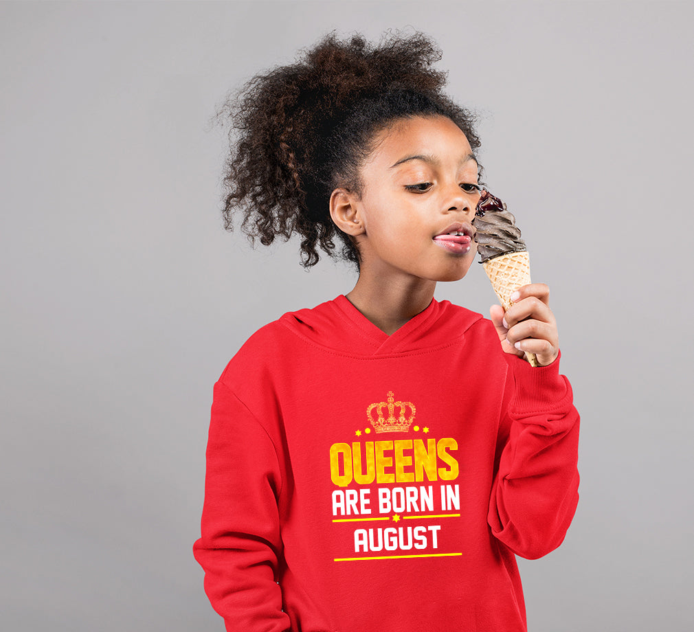 Queens Are Born In August Girl Hoodies-FunkyTeesClub