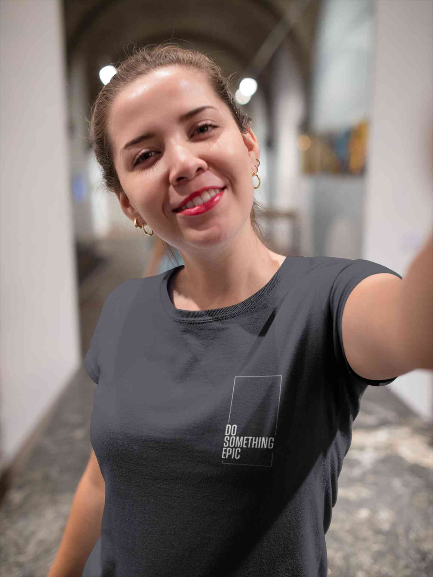 Do Something Epic Side Pocket Women Half Sleeves T-shirt- FunkyTeesClub