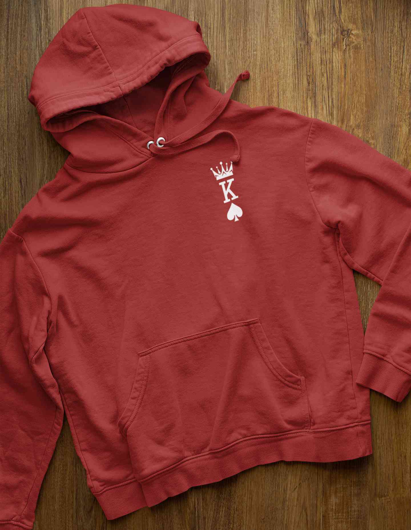 Herren Krone King Of Spades Poker Side Pocket Men Hoodies-FunkyTeesClub