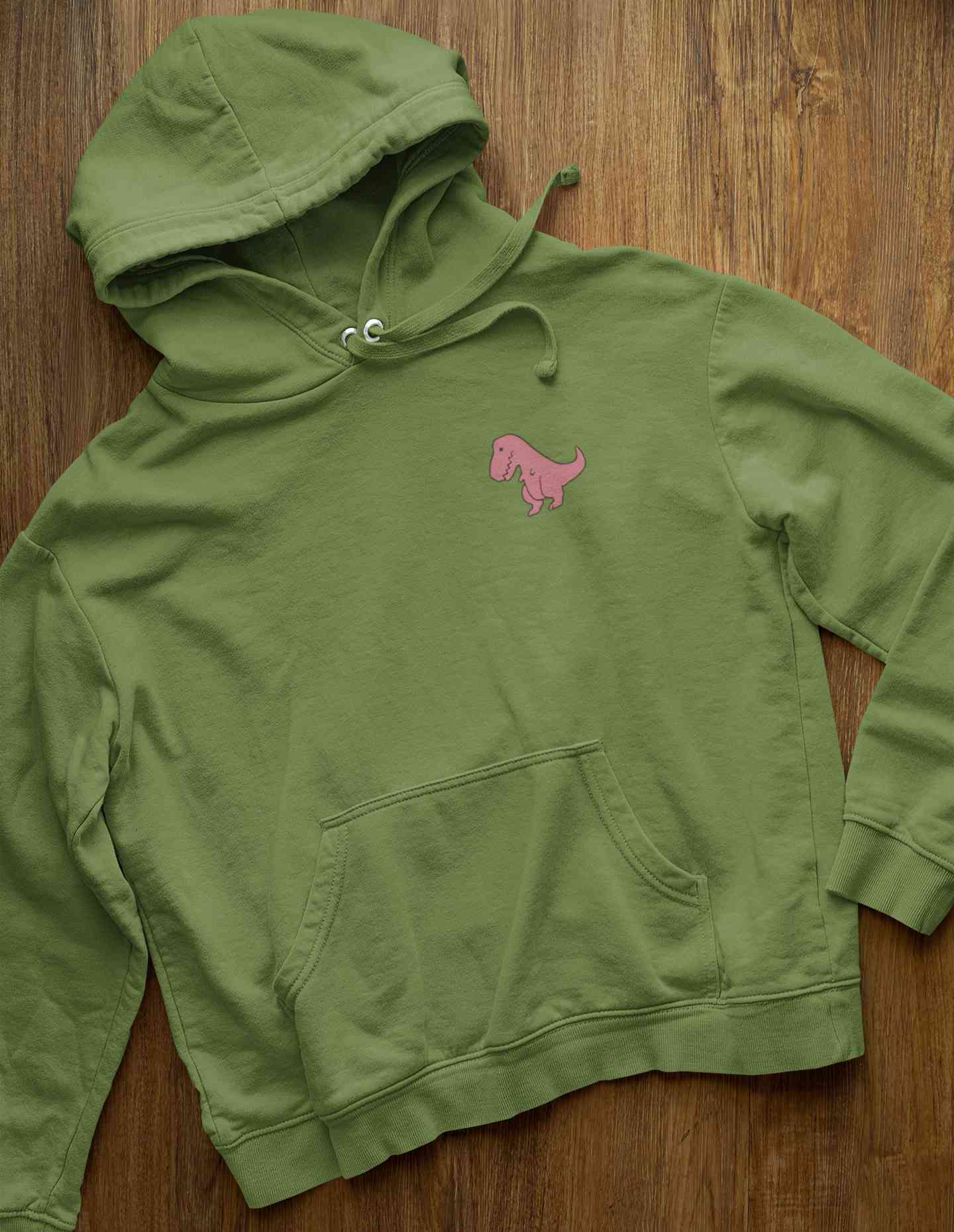 T Rex Pocket Cartoon Graphics Men Hoodies-FunkyTeesClub