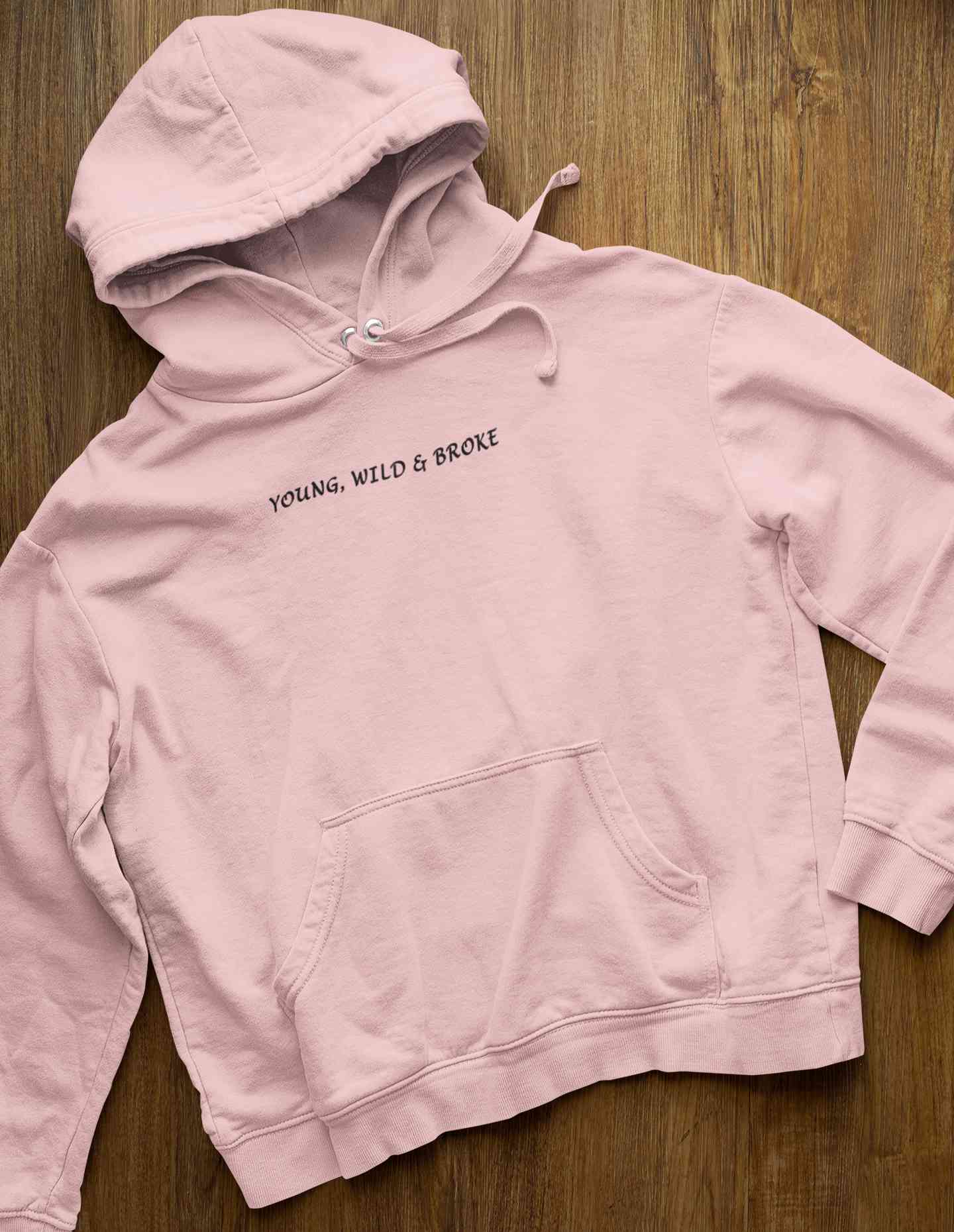 Young Wild Broke Minimals Hoodies for Women-FunkyTeesClub