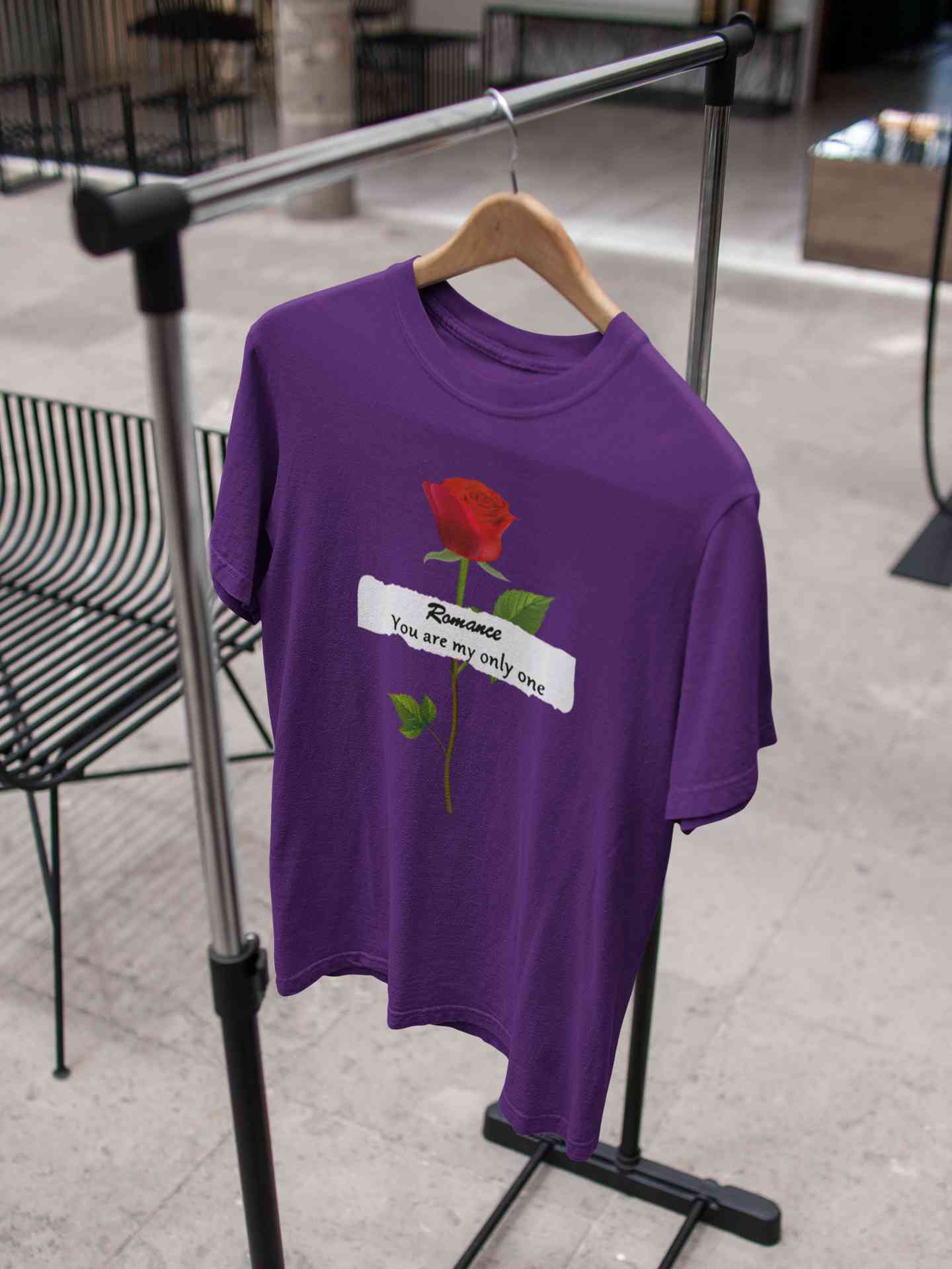 Romance Slogan Rose Printed Women Half Sleeves T-shirt- FunkyTeesClub