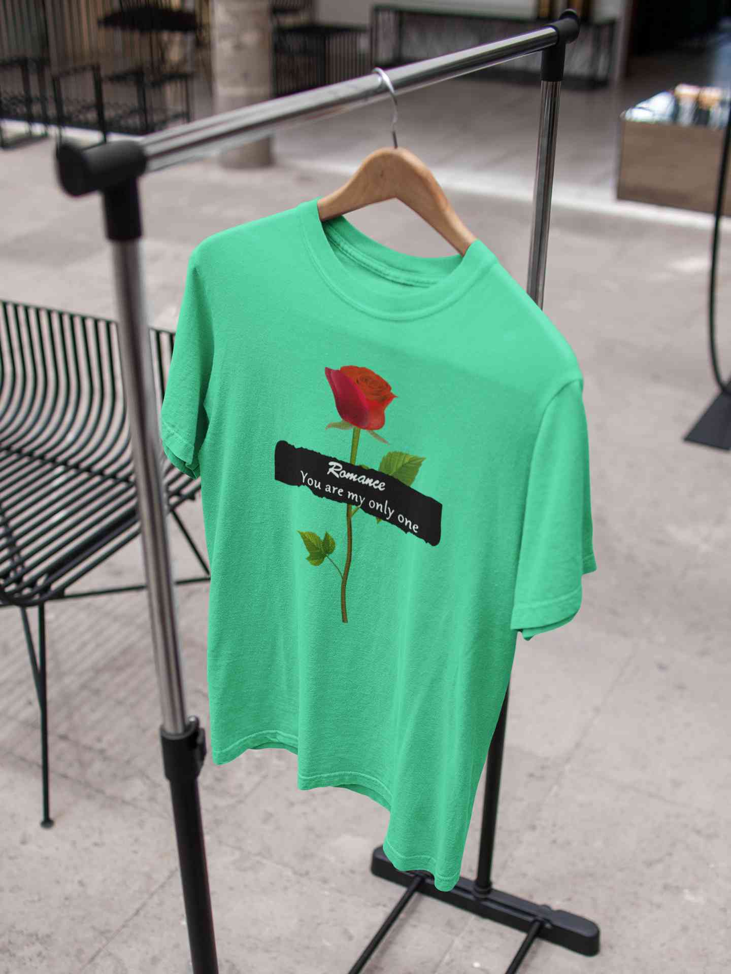 Romance Slogan Rose Printed Women Half Sleeves T-shirt- FunkyTeesClub