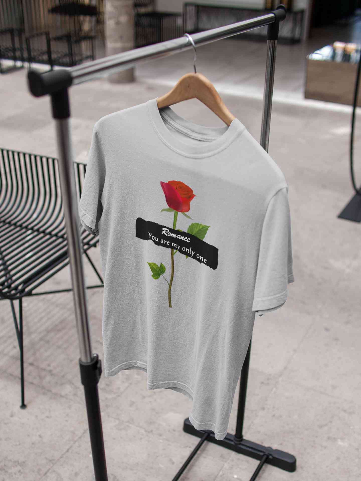 Romance Slogan Rose Printed Women Half Sleeves T-shirt- FunkyTeesClub