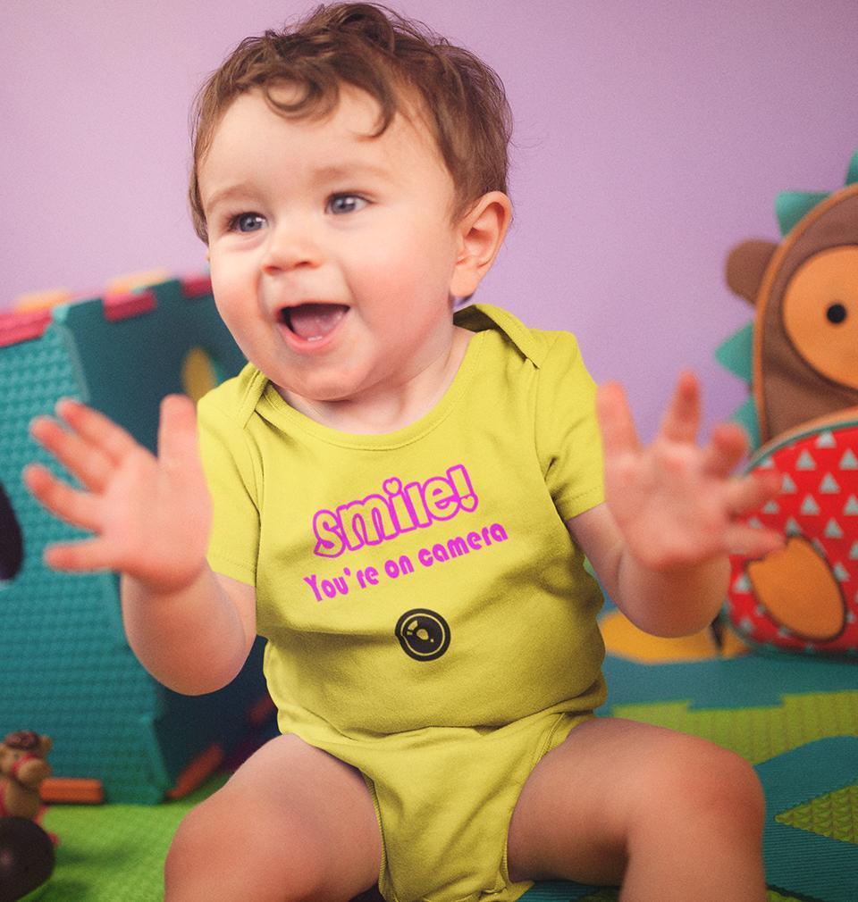 Smile U R On Camera Rompers for Baby Boy- FunkyTradition FunkyTradition