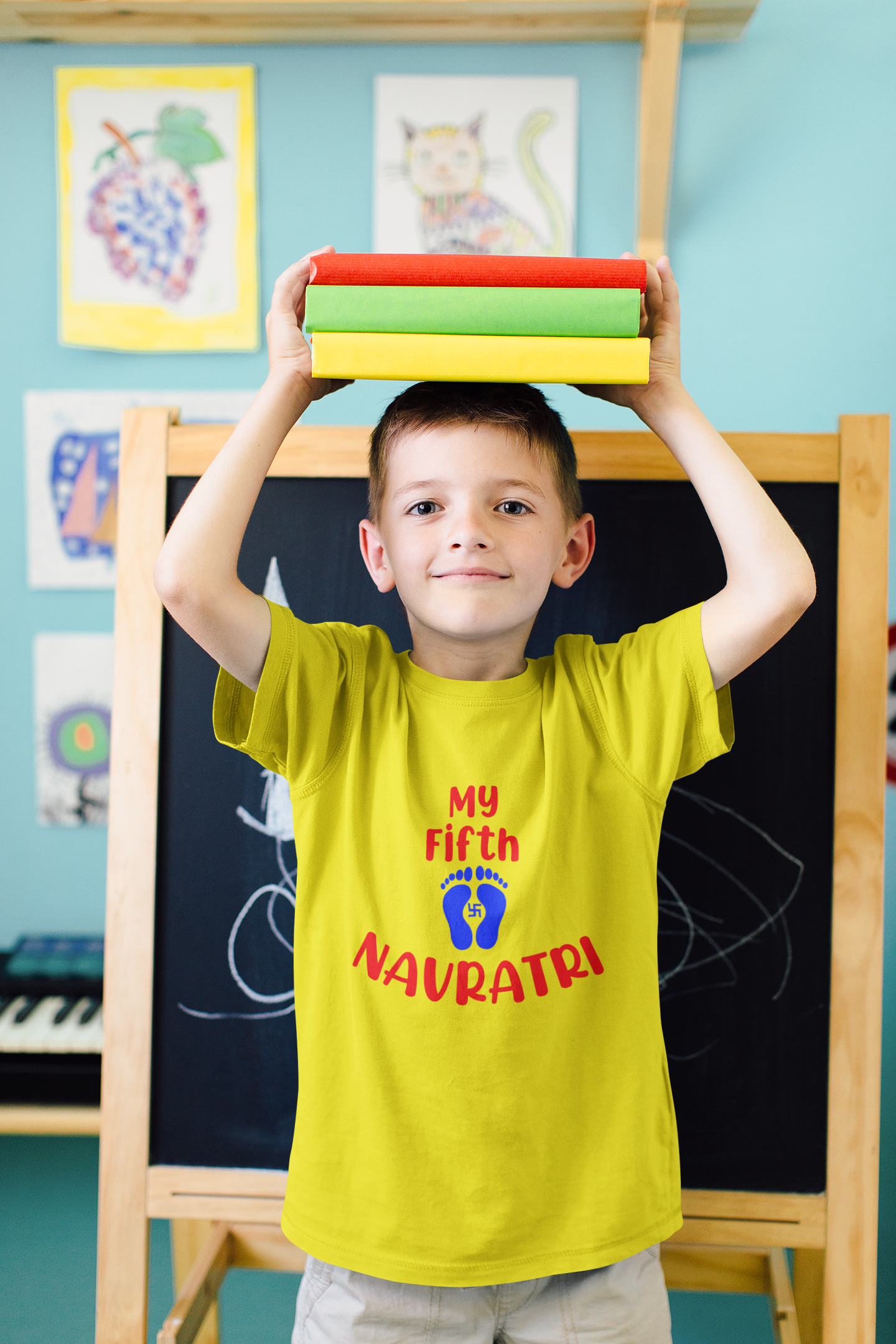 My Fifth Navratri Half Sleeves T-Shirt for Boy-FunkyTeesClub