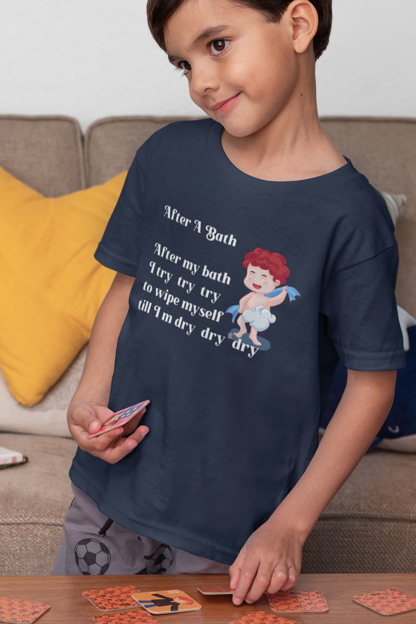 After A Bath Poem Half Sleeves T-Shirt for Boy-FunkyTeesClub