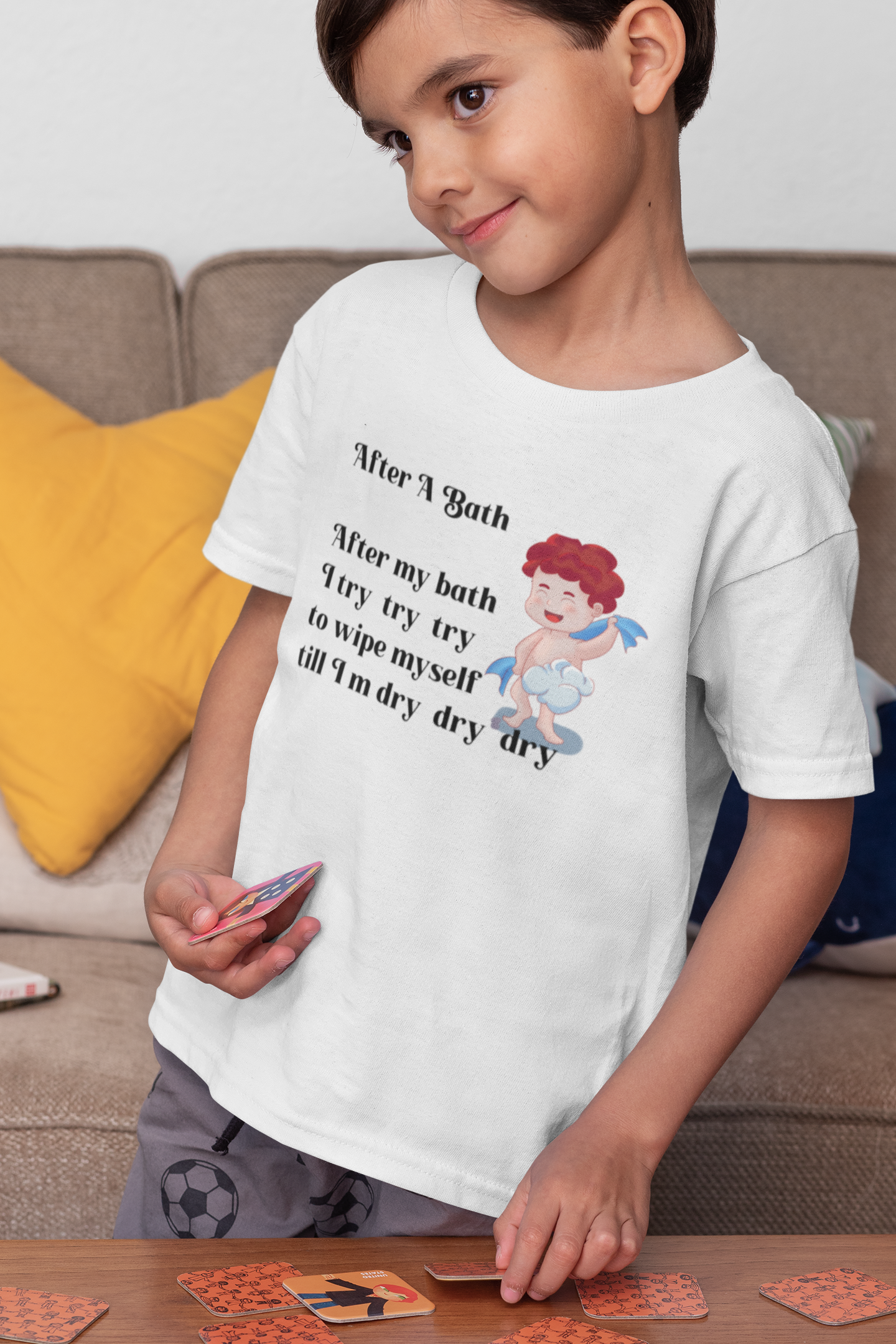 After A Bath Poem Half Sleeves T-Shirt for Boy-FunkyTeesClub