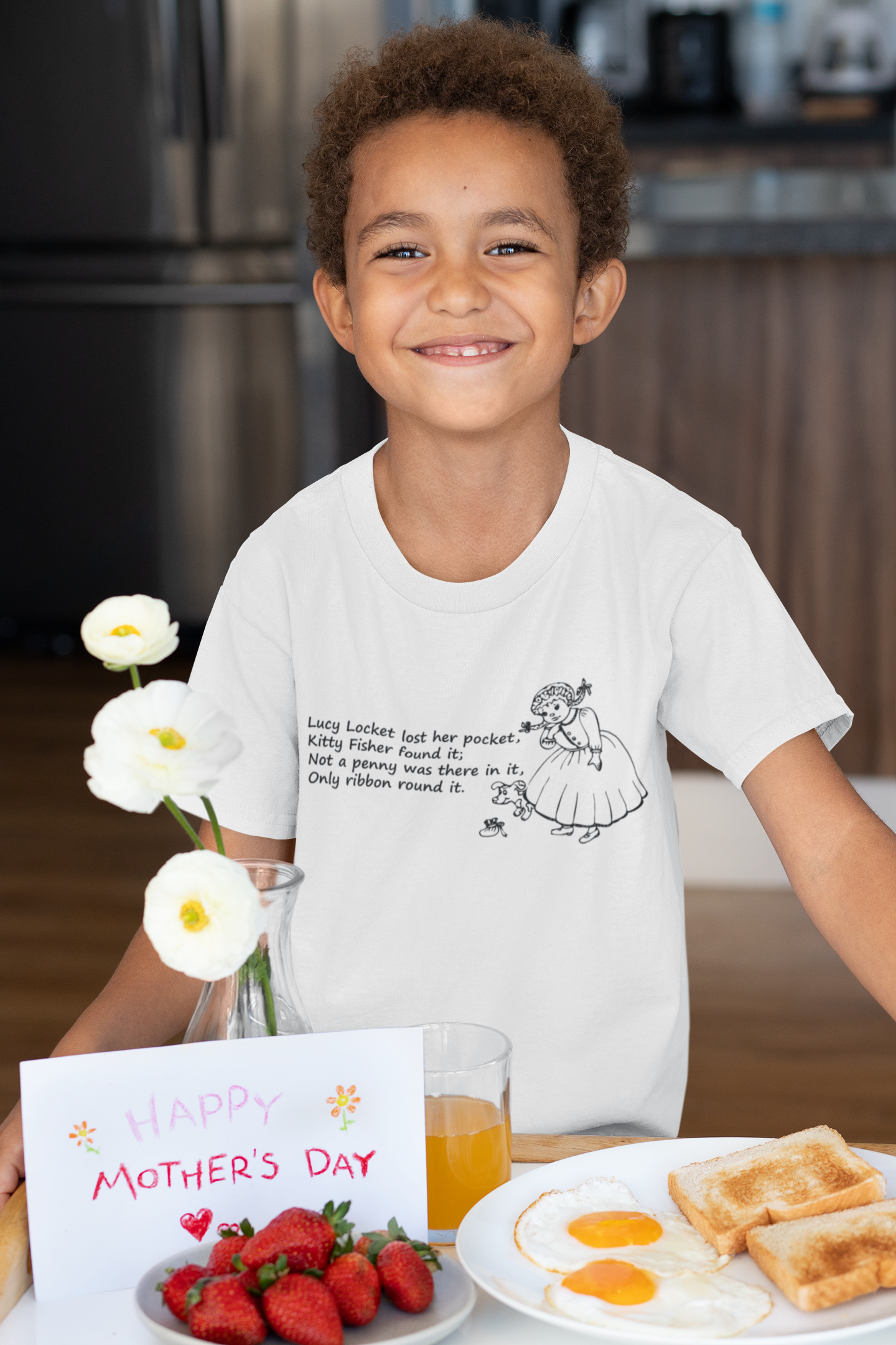 Lucy Locket Poem Half Sleeves T-Shirt for Boy-FunkyTeesClub