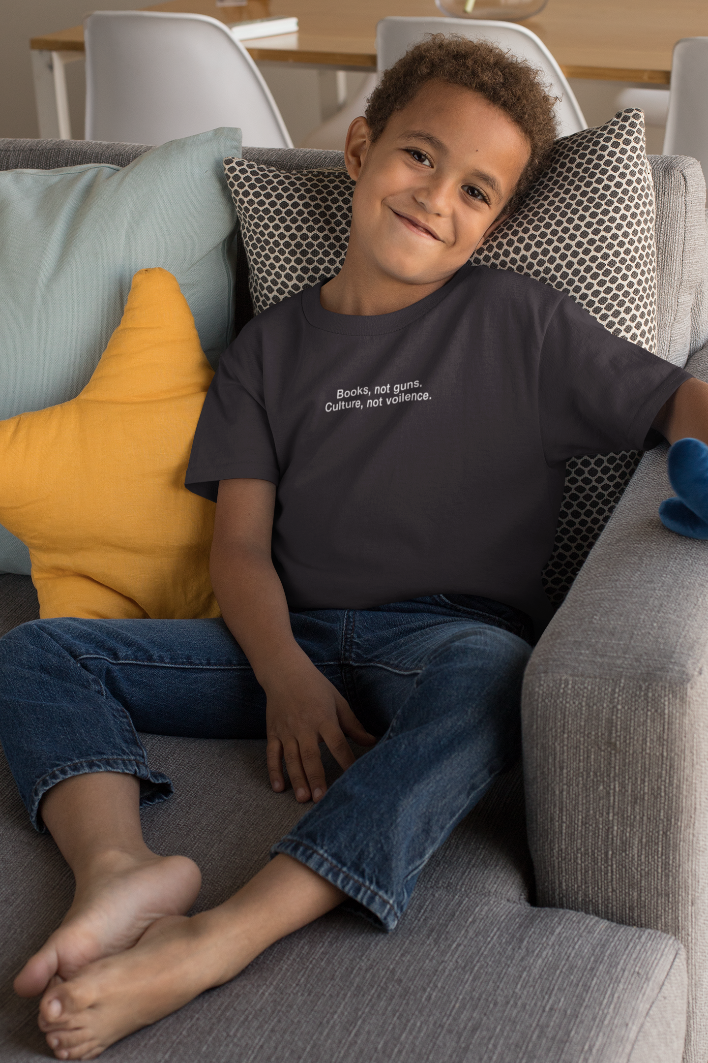 Books Not Gun Minimals Half Sleeves T-Shirt for Boy-FunkyTeesClub