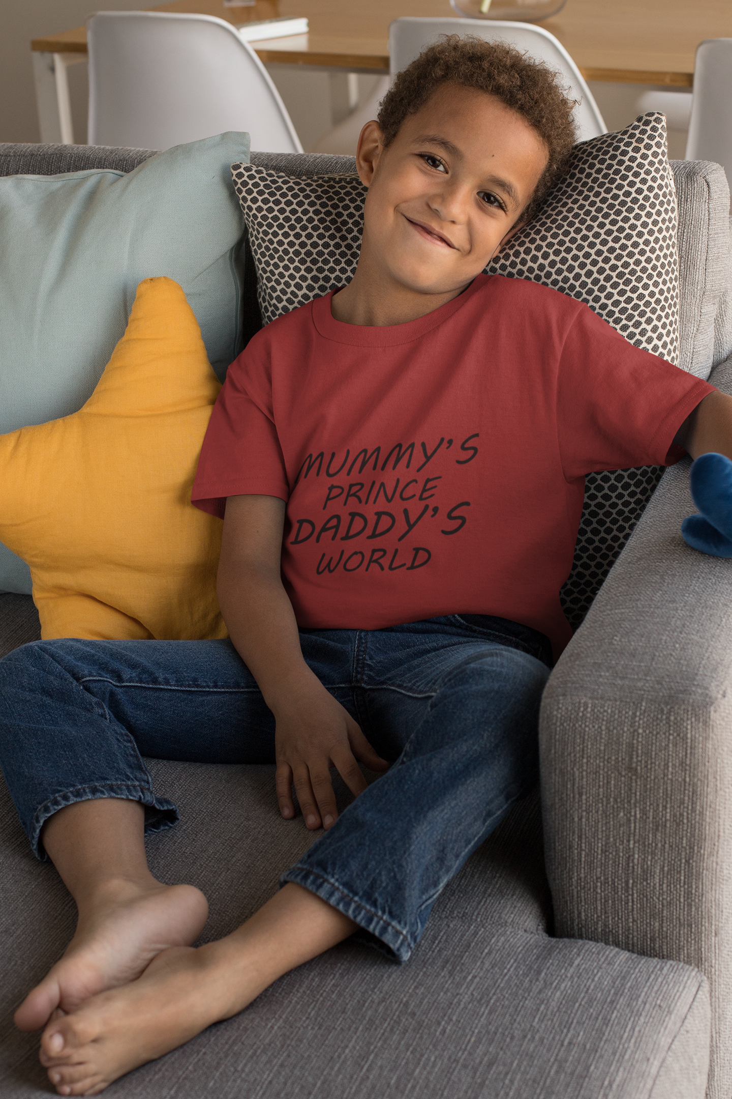 MUMMYS PRINCE DADDYS WORLD Half Sleeves T-Shirt for Boy-FunkyTeesClub