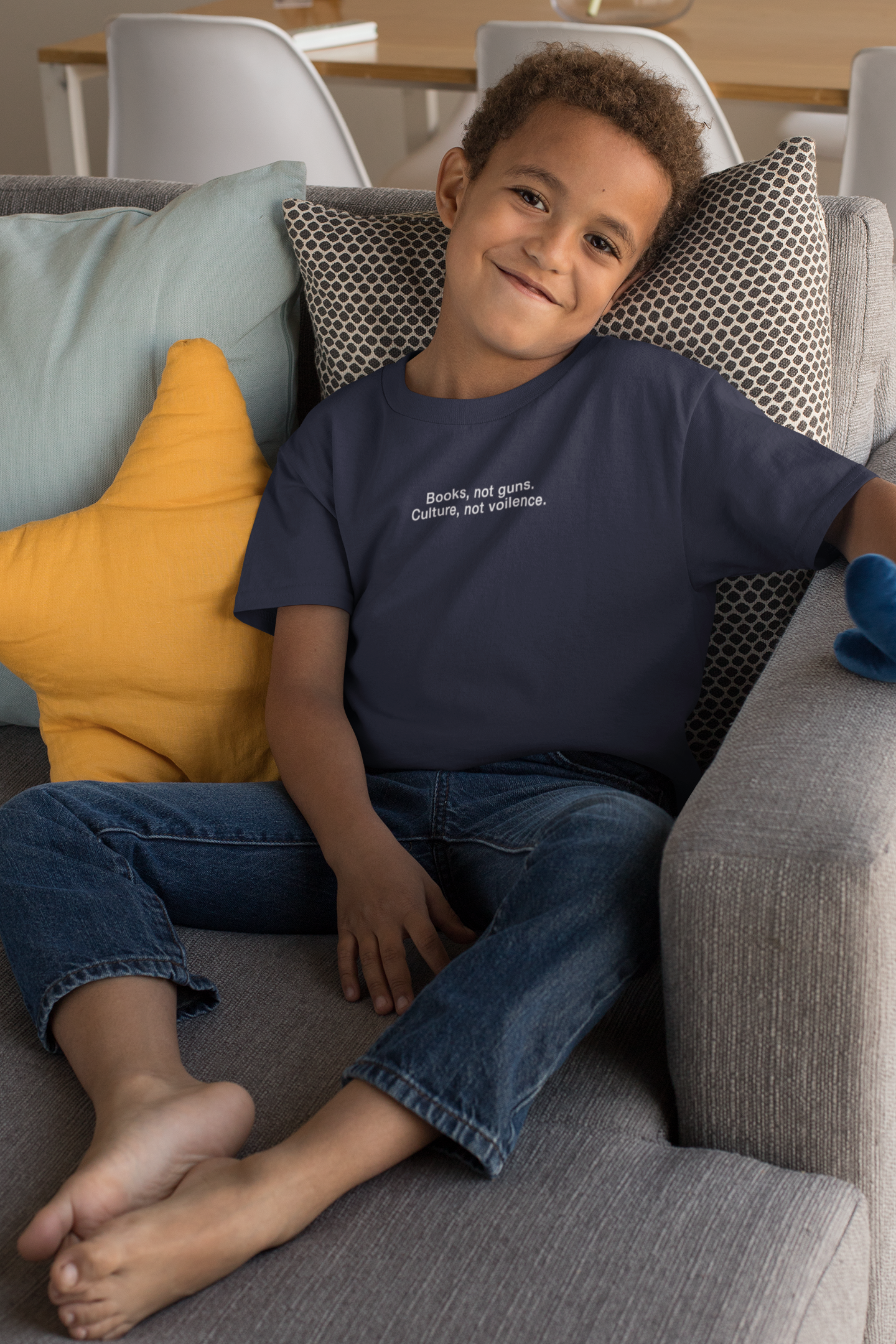 Books Not Gun Minimals Half Sleeves T-Shirt for Boy-FunkyTeesClub