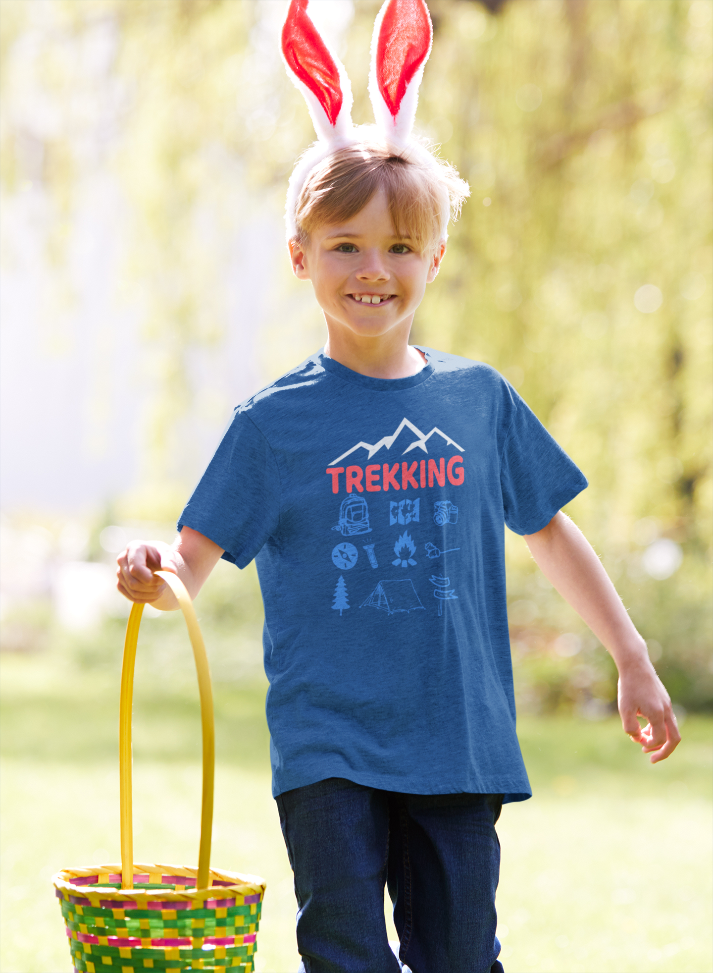 Trekking Half Sleeves T-Shirt for Boy-FunkyTeesClub