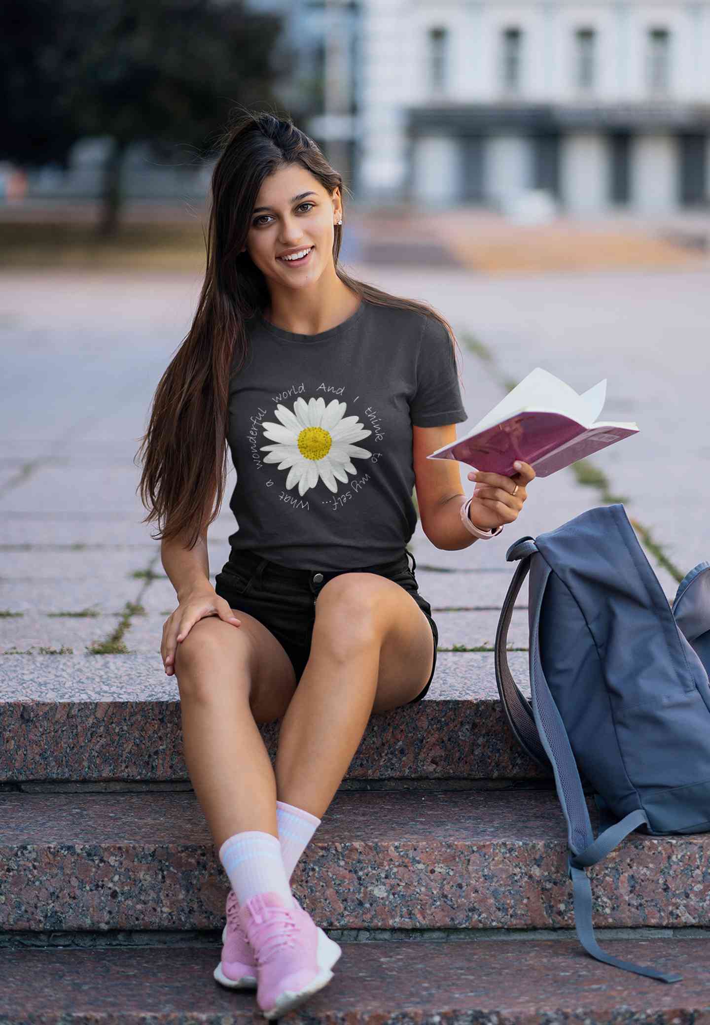 Wonderful World And I Think To My Self What A Slogan Women Half Sleeves T-shirt- FunkyTeesClub