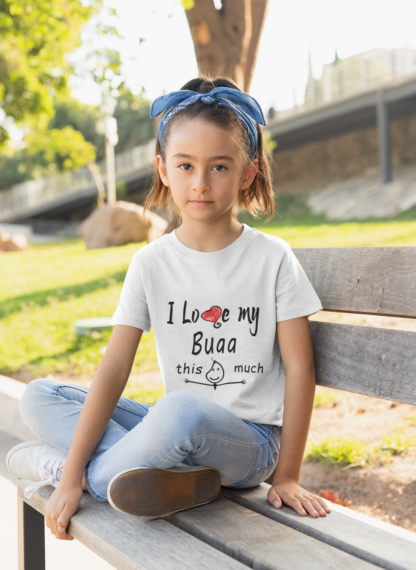 I Love My Bua Half Sleeves T-Shirt For Girls -FunkyTeesClub