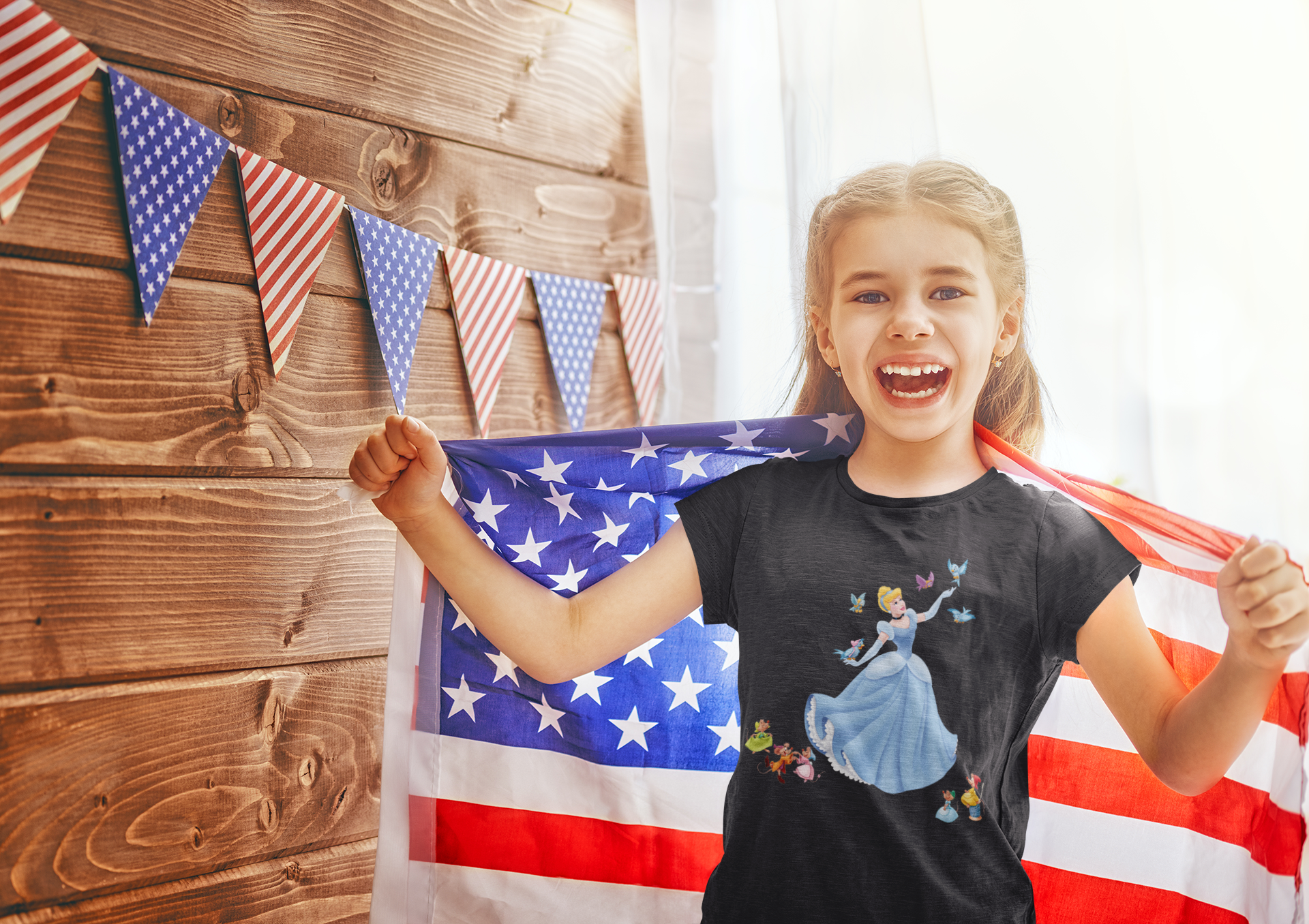 Cute Princess Half Sleeves T-Shirt For Girls -FunkyTeesClub