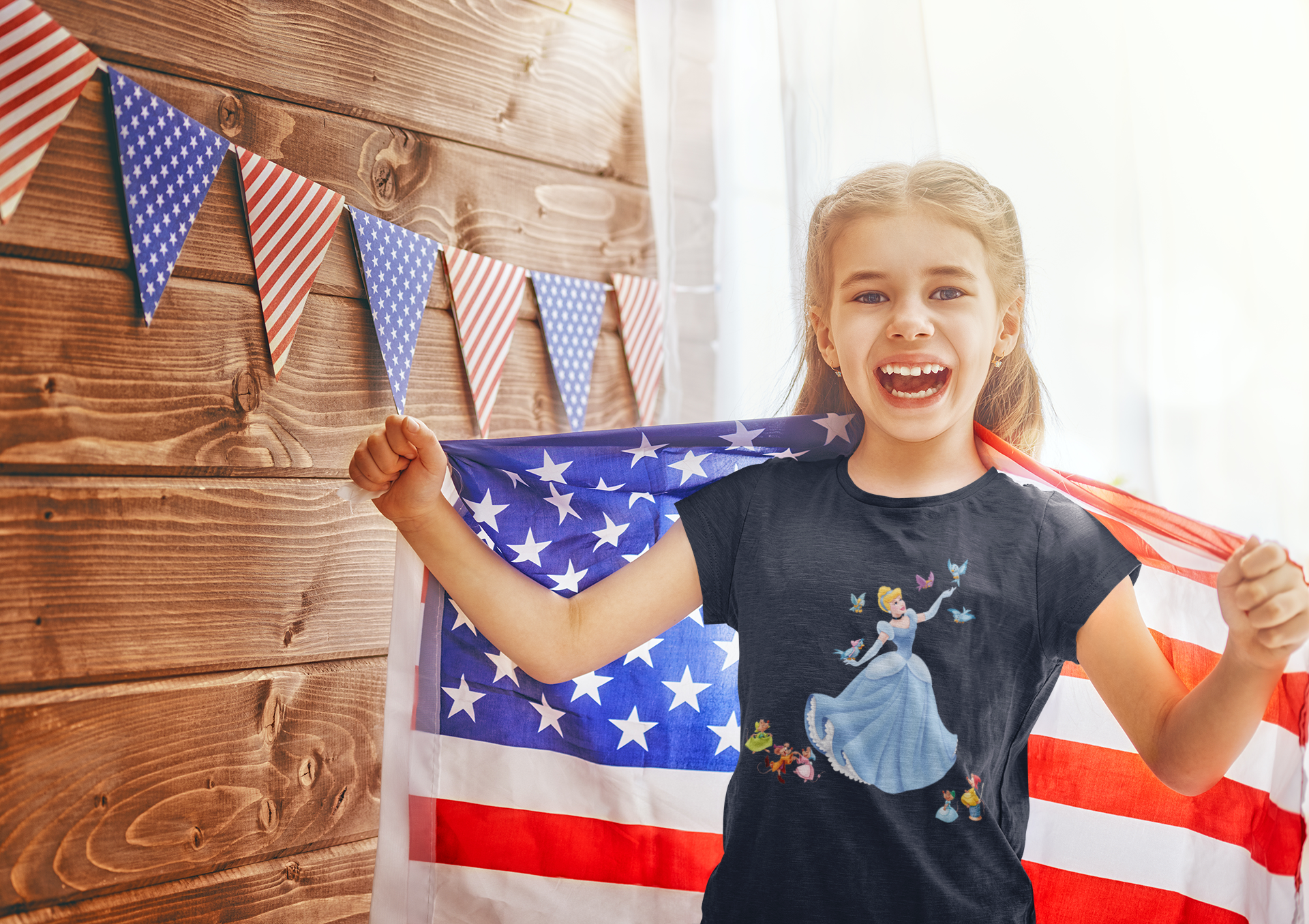 Cute Princess Half Sleeves T-Shirt For Girls -FunkyTeesClub